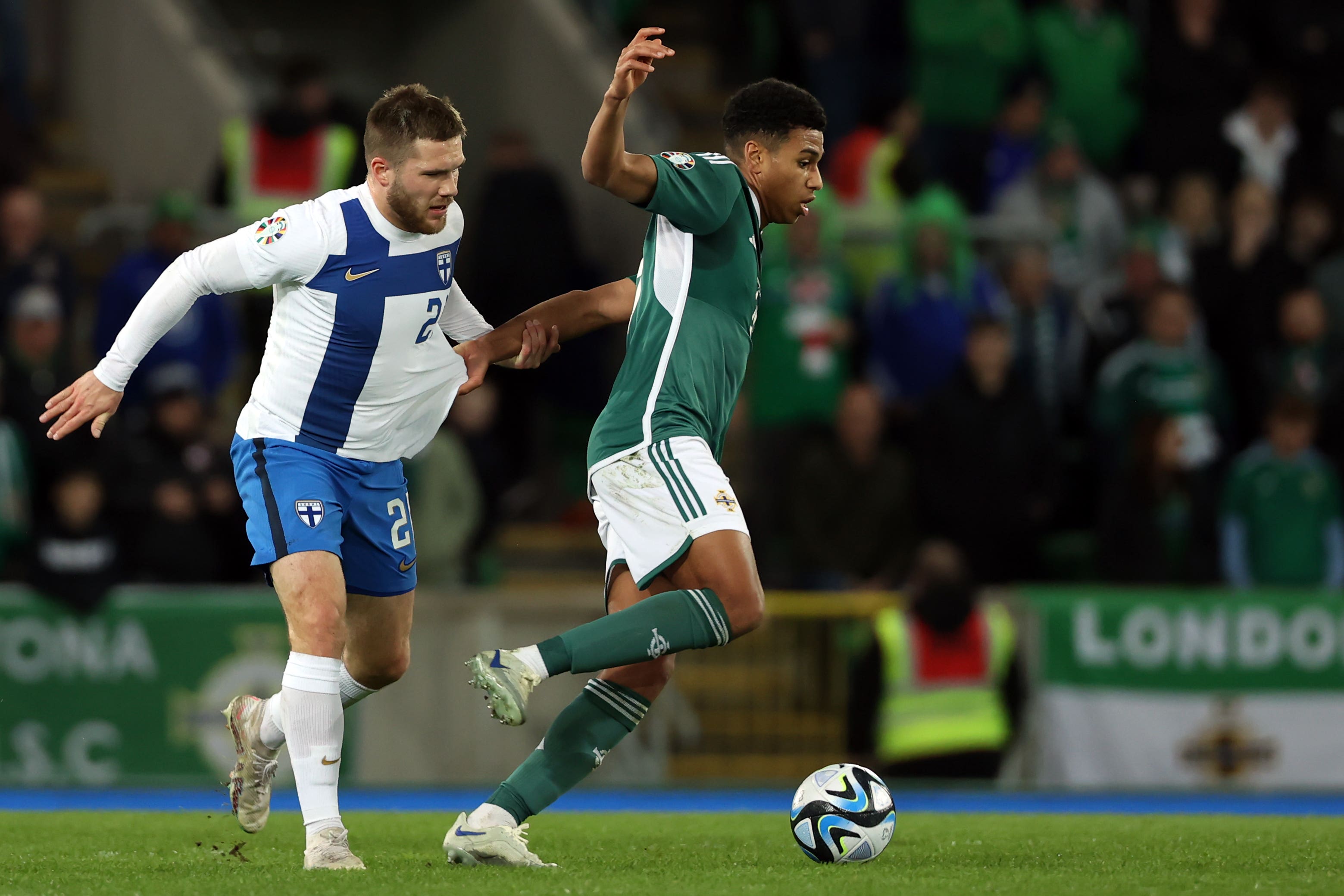 Shea Charles turned in another impressive display for Northern Ireland on Sunday (Liam McBurney/PA)