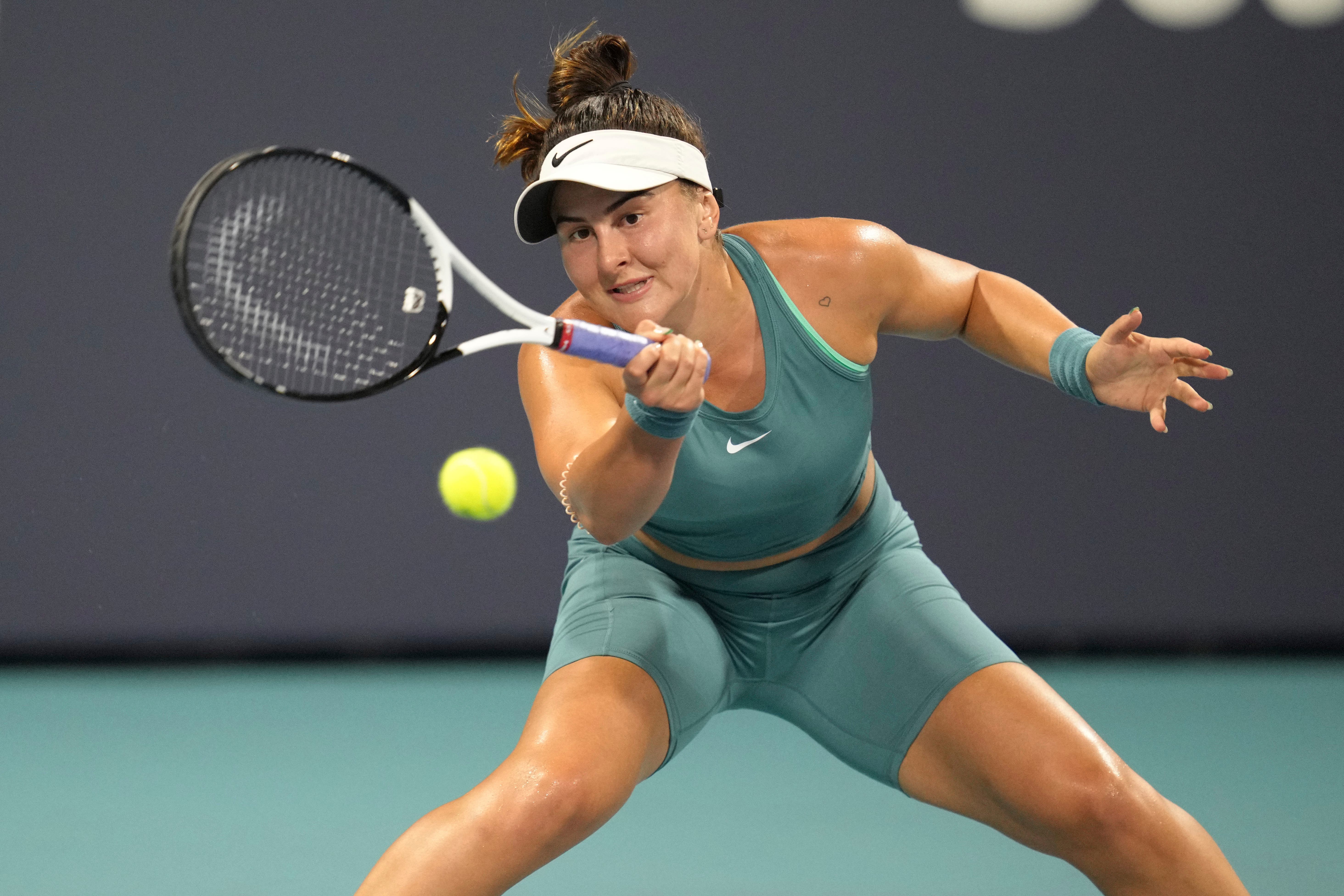 Bianca Andreescu was injured during her fourth-round clash in Miami (Jim Rassol/AP)