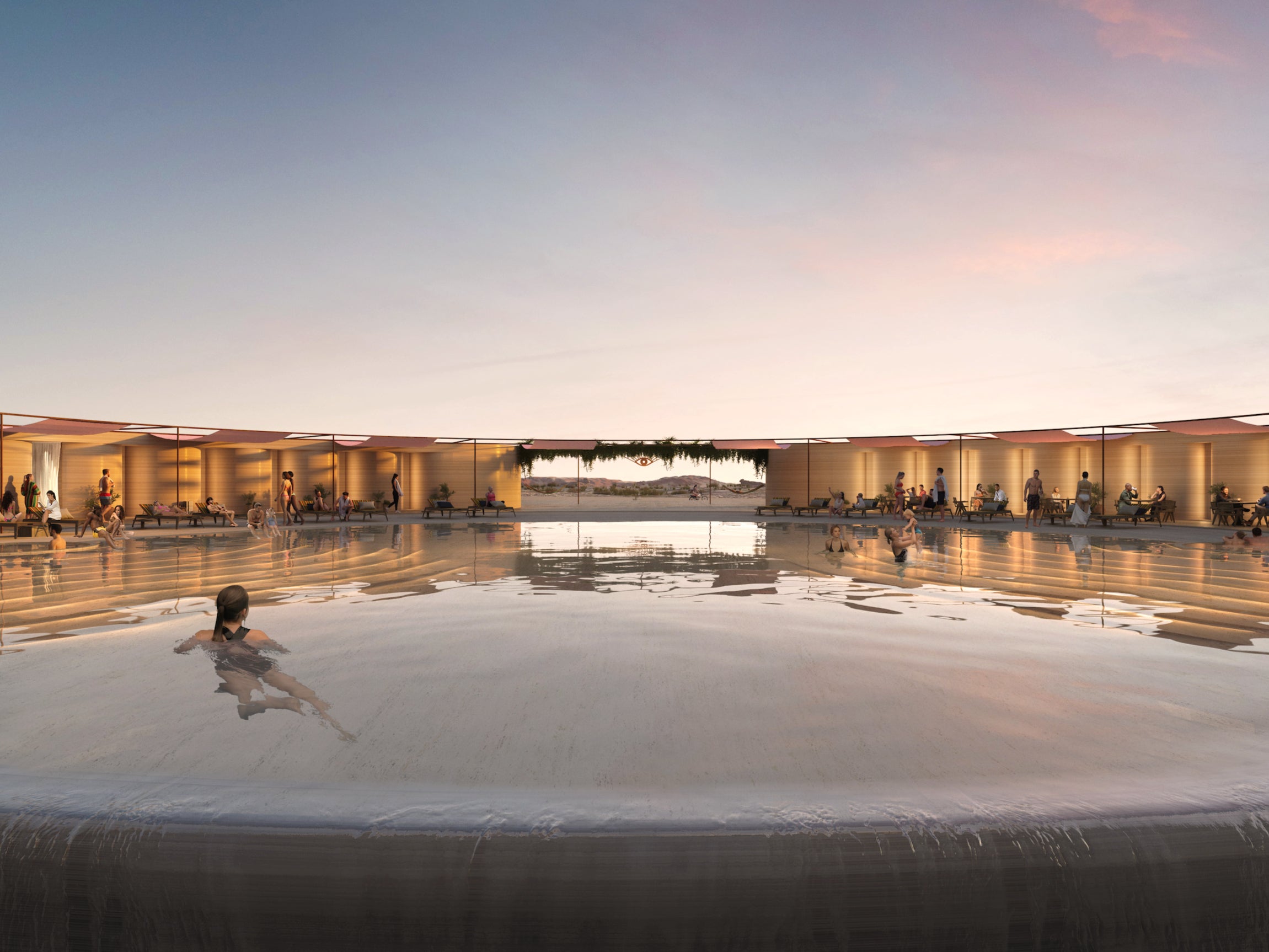 A rendering of the infinity pool at El Cosmica