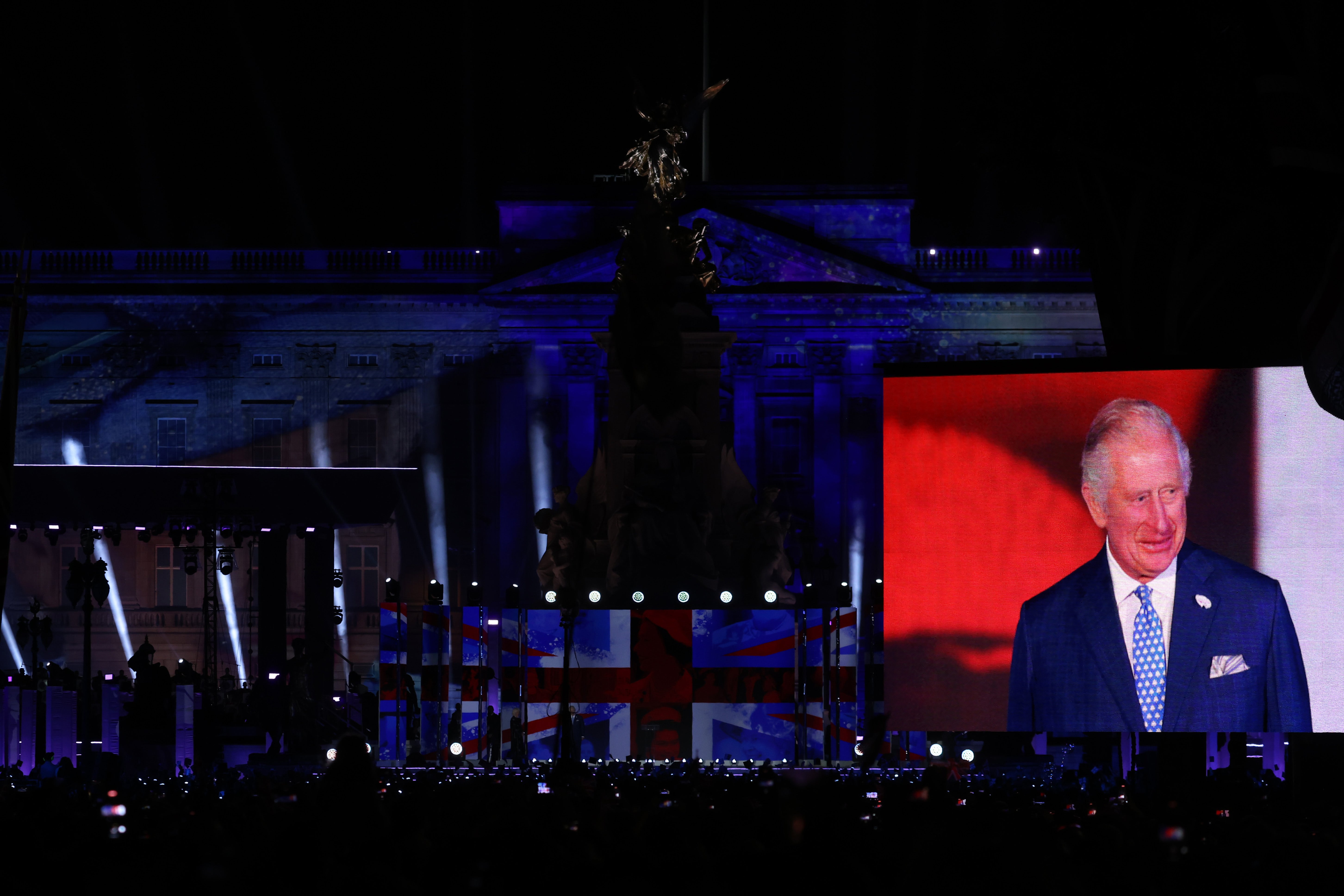 Charles appears at the Platinum Party in the Palace concert