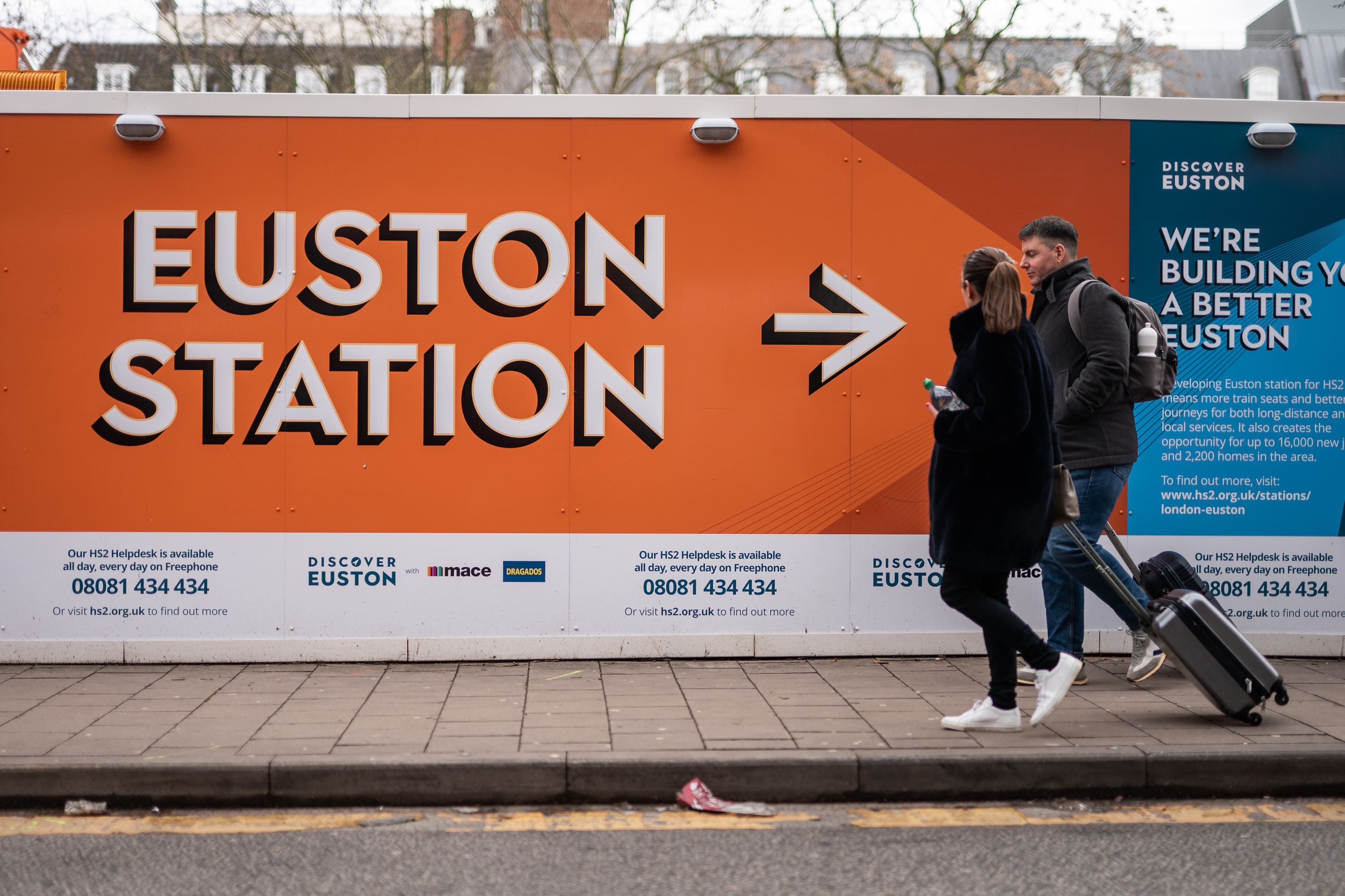 Rishi Sunak said that HS2 would ultimately finish at Euston (Aaron Chown/PA)