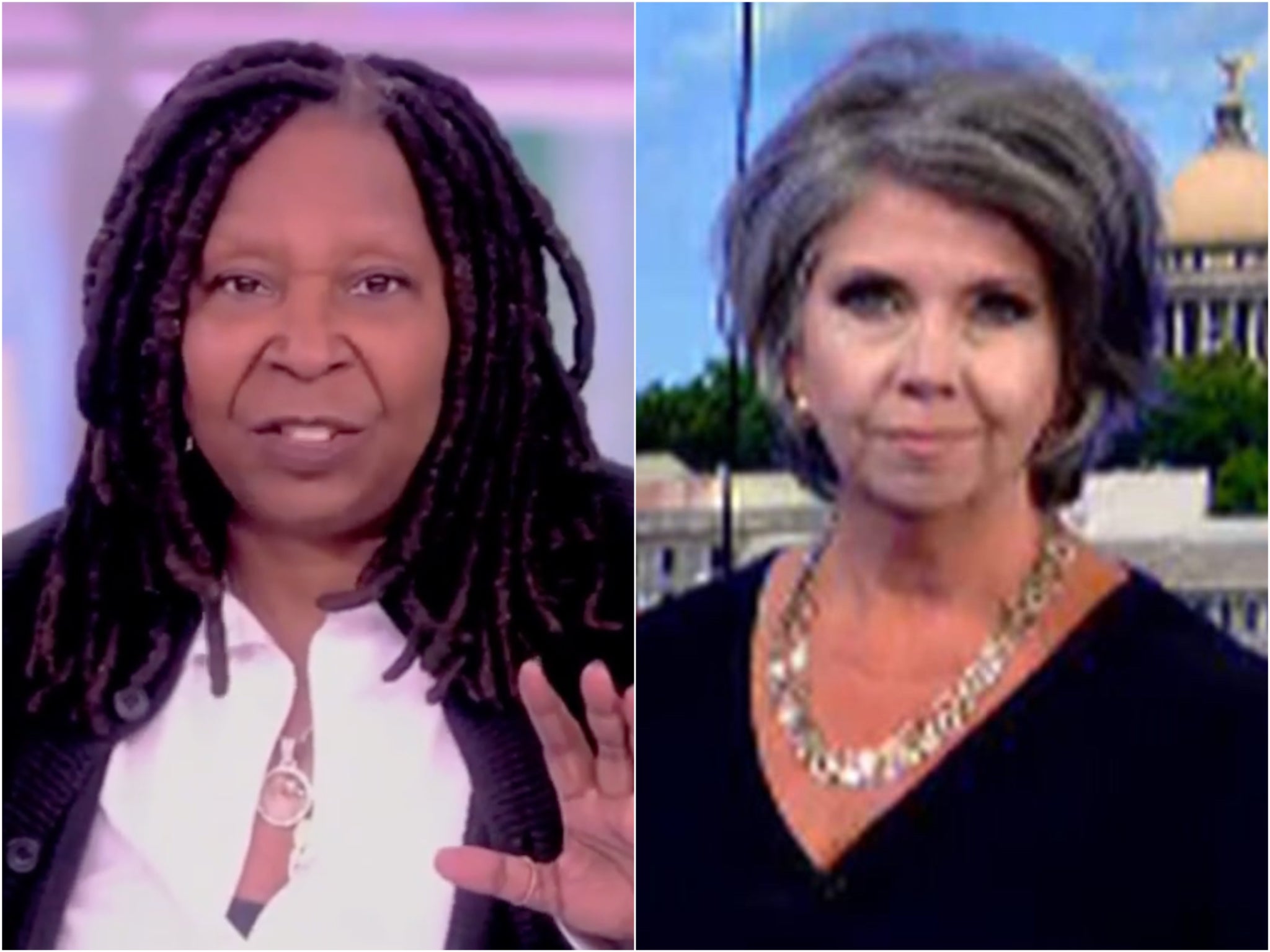 Whoopi Goldberg (left) and Barbie Barrett