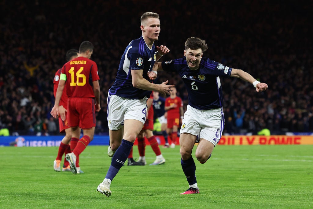 Tierney helped set up McTominay’s second with a bursting run