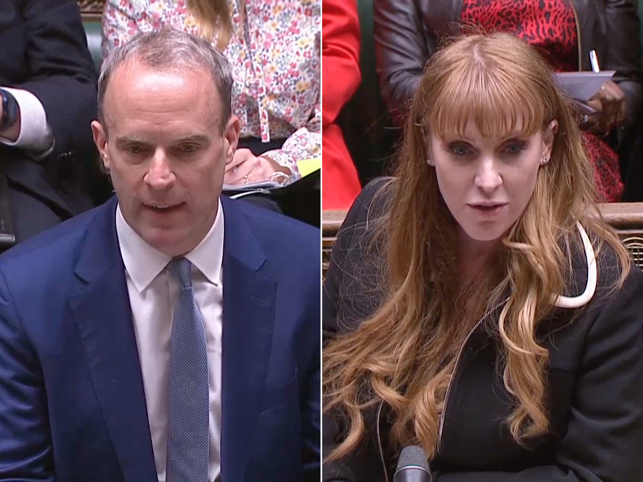 Dominic Raab was grilled by Angela Rayner at PMQs