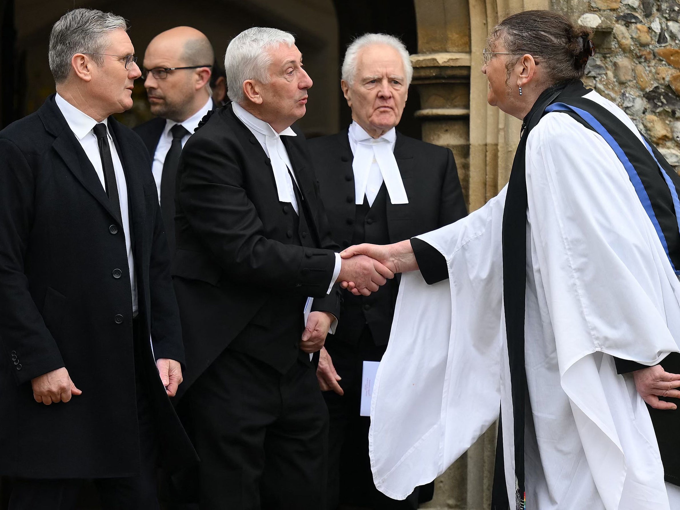 Speaker Lindsay Hoyle was also among mourners