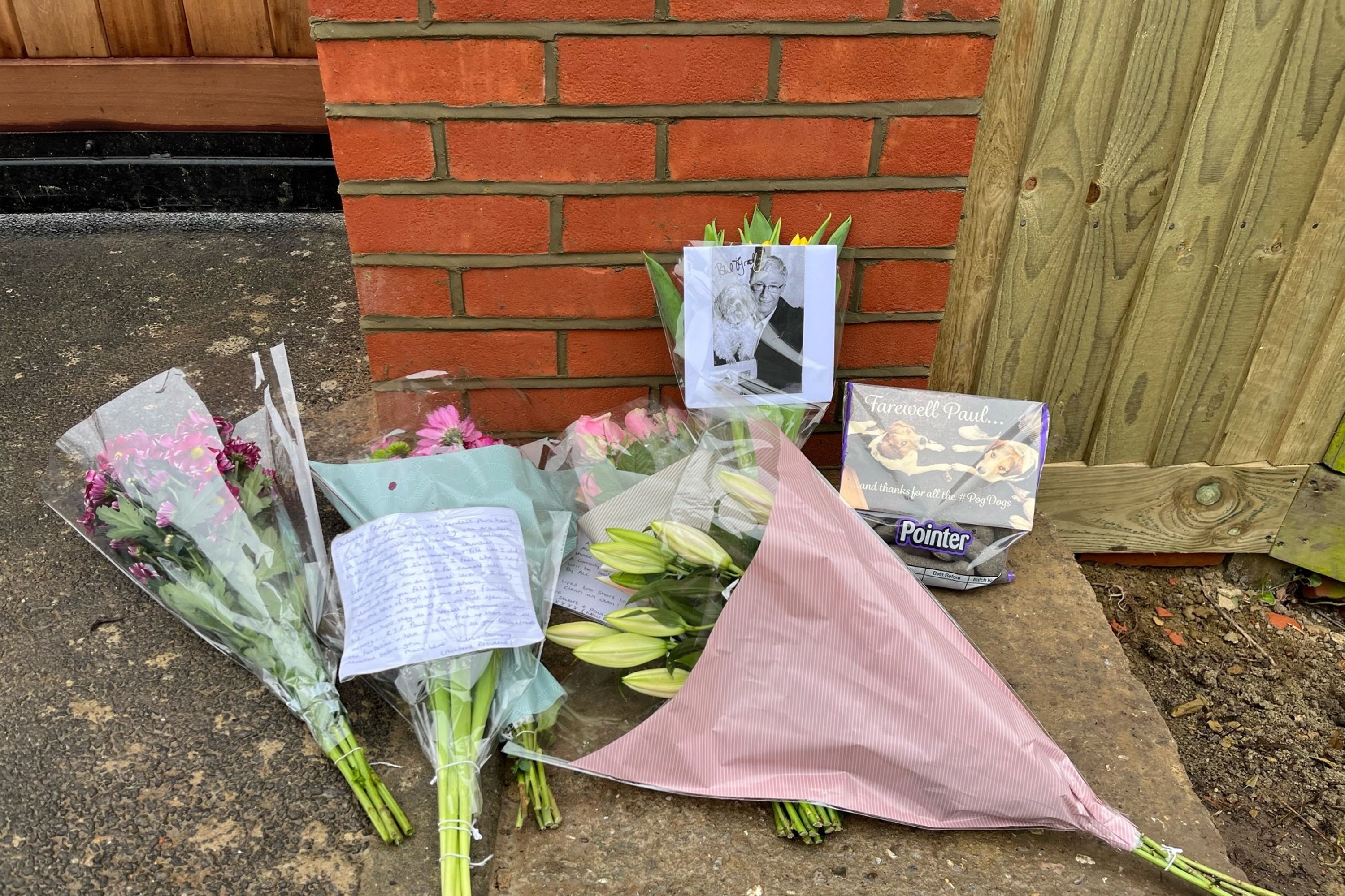 Dog treats among tributes left outside Paul O’Grady’s Kent farm