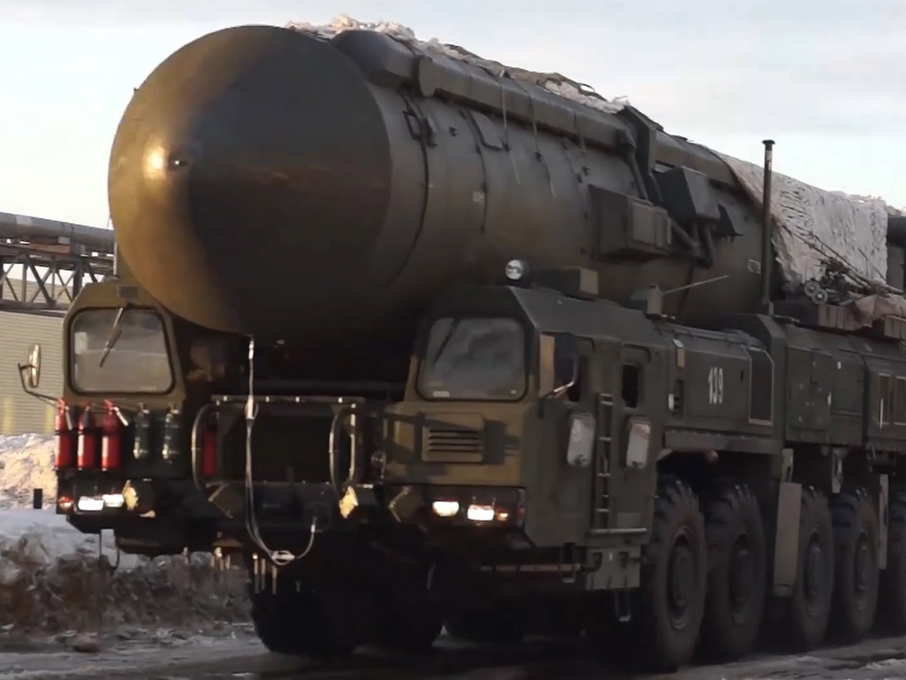 A video by the Russian defence ministry shows a Yars missile launcher