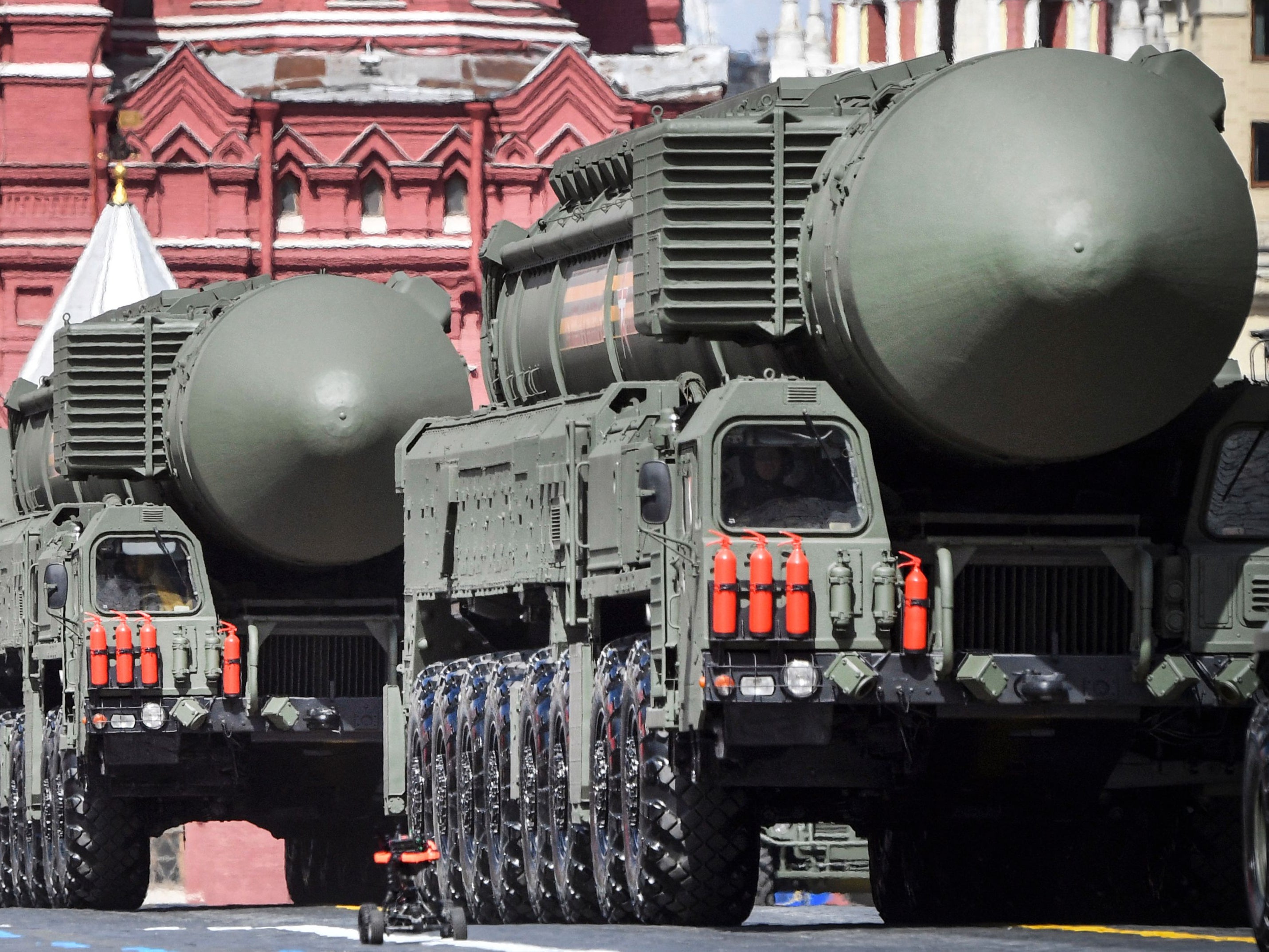 The Yars missile launchers parading through Red Square in Moscow last year