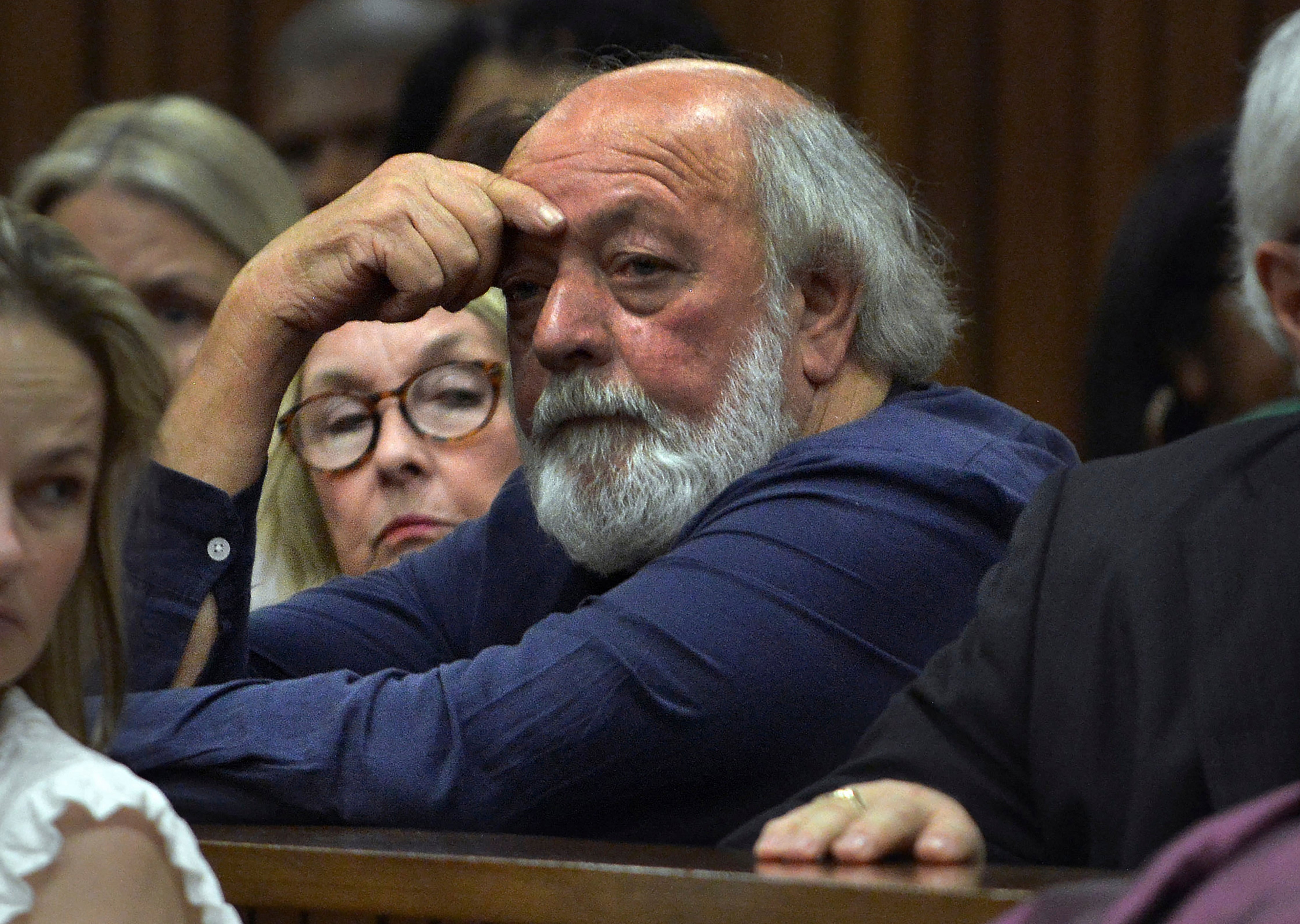 Ms Steenkamp’s parents in court -June, left, and Barry right, Steenkamp