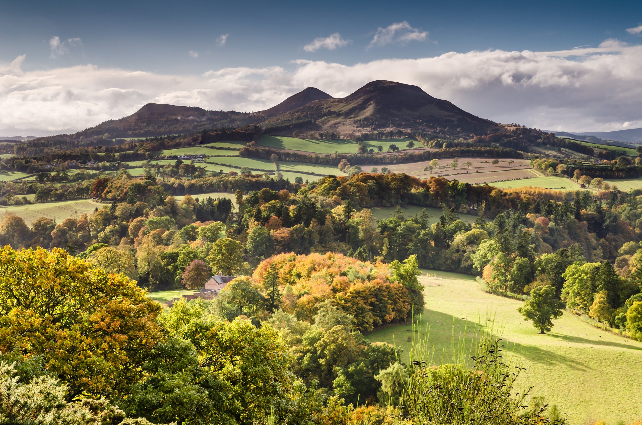 The Eildon Hills in the Scottish Borders