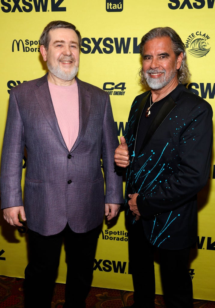 Alexey Pajitnov and Henk Rogers attend the ‘Tetris’ premiere earlier this month