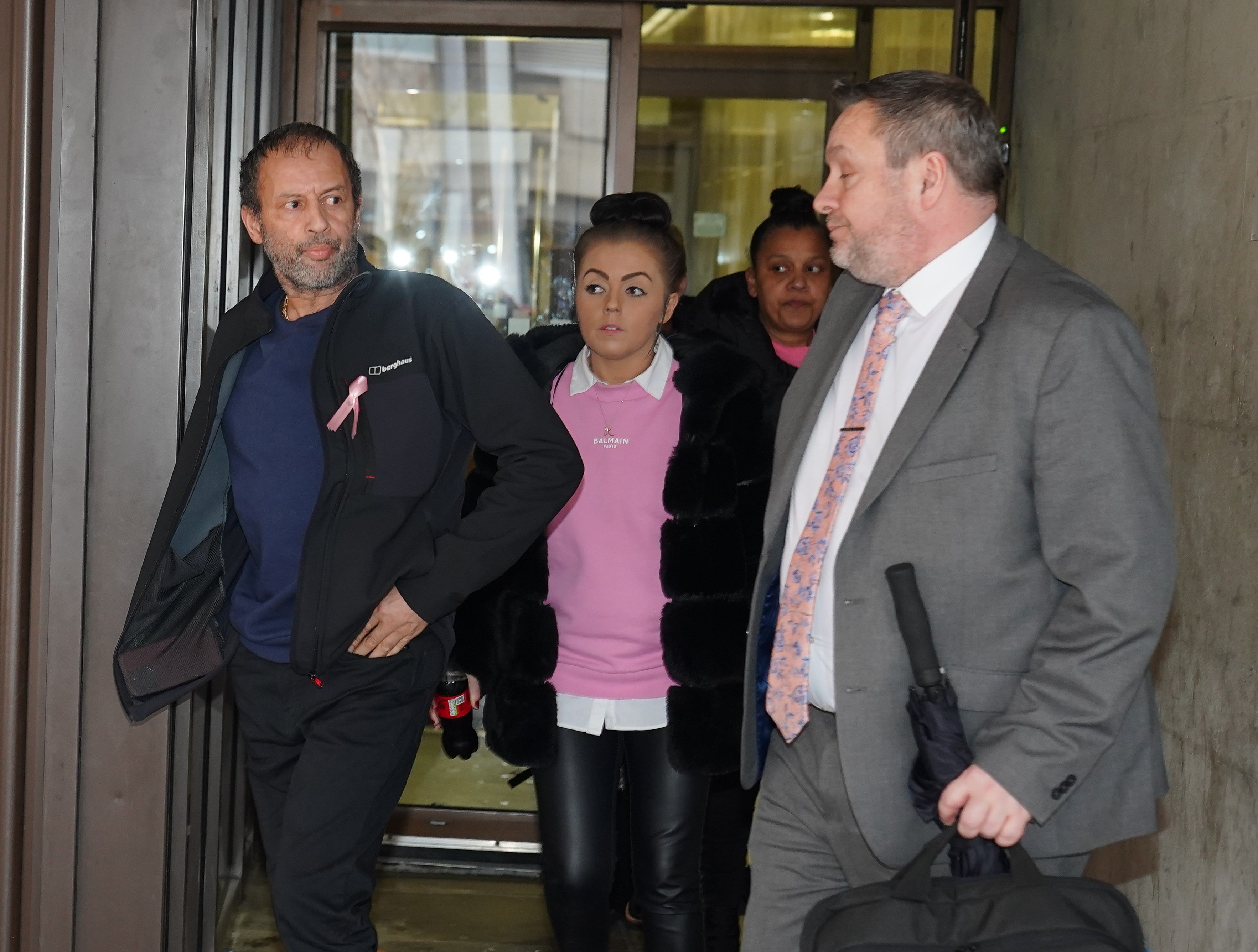 John Francis Pratt (left), the father of Olivia Pratt-Korbel, leaving Manchester Crown Court on Monday