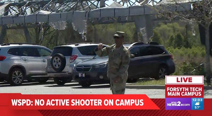 Law enforcement on the scene of the shooting at the community college