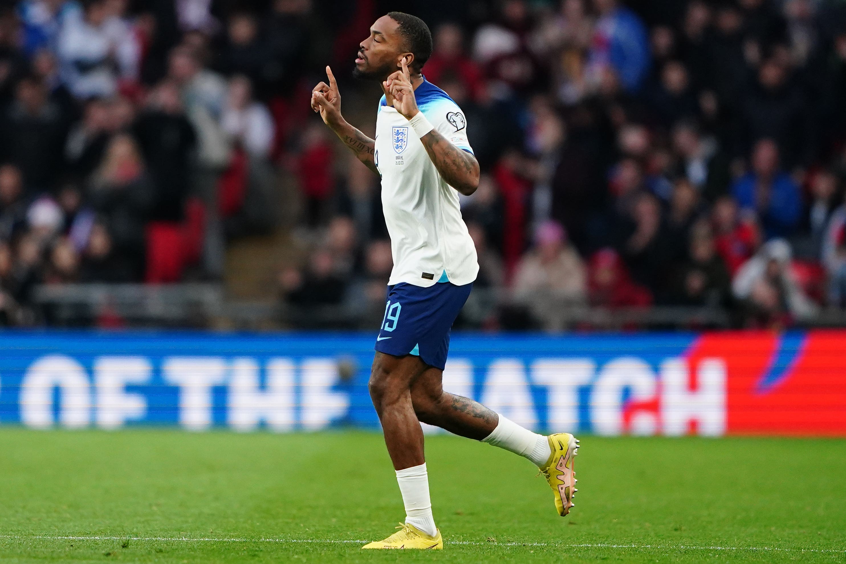 Ivan Toney made his debut as a late substitute against Ukraine at Wembley (Zac Goodwin/PA)