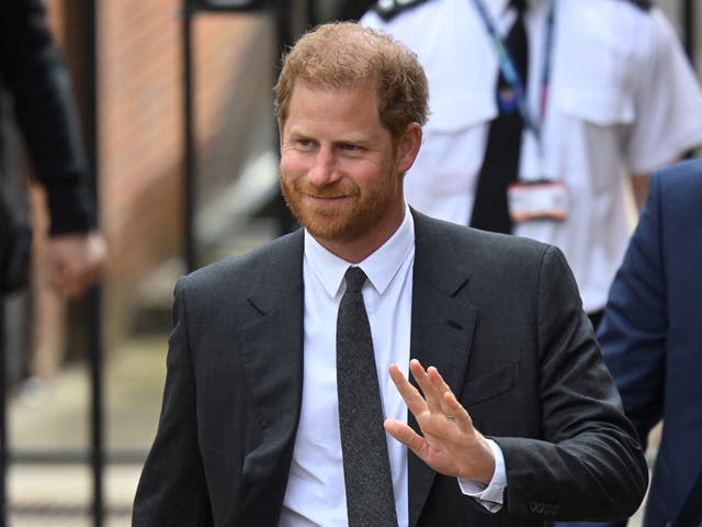 <p>Prince Harry arriving at the High Court last week </p>