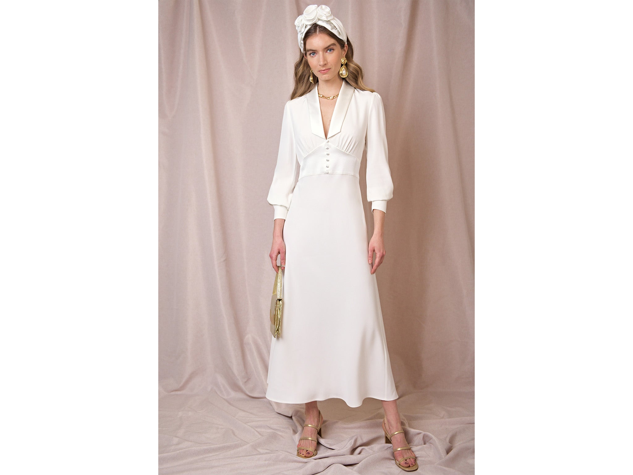 Rixo Jodie ivory dress