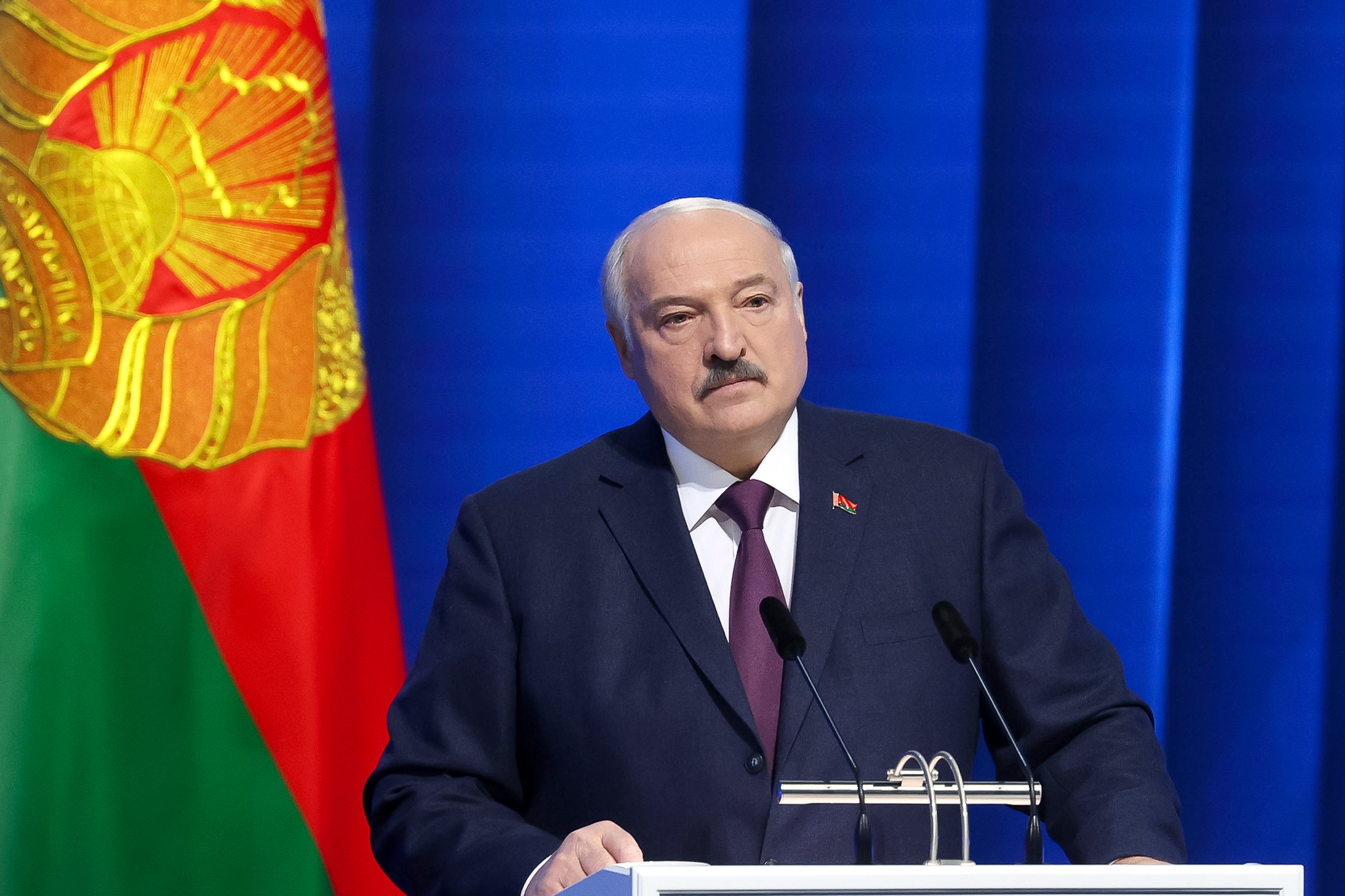 Belarusian President Alexander Lukashenko delivers a state-of-the nation address in Minsk, Belarus, Friday, 31 March 2023