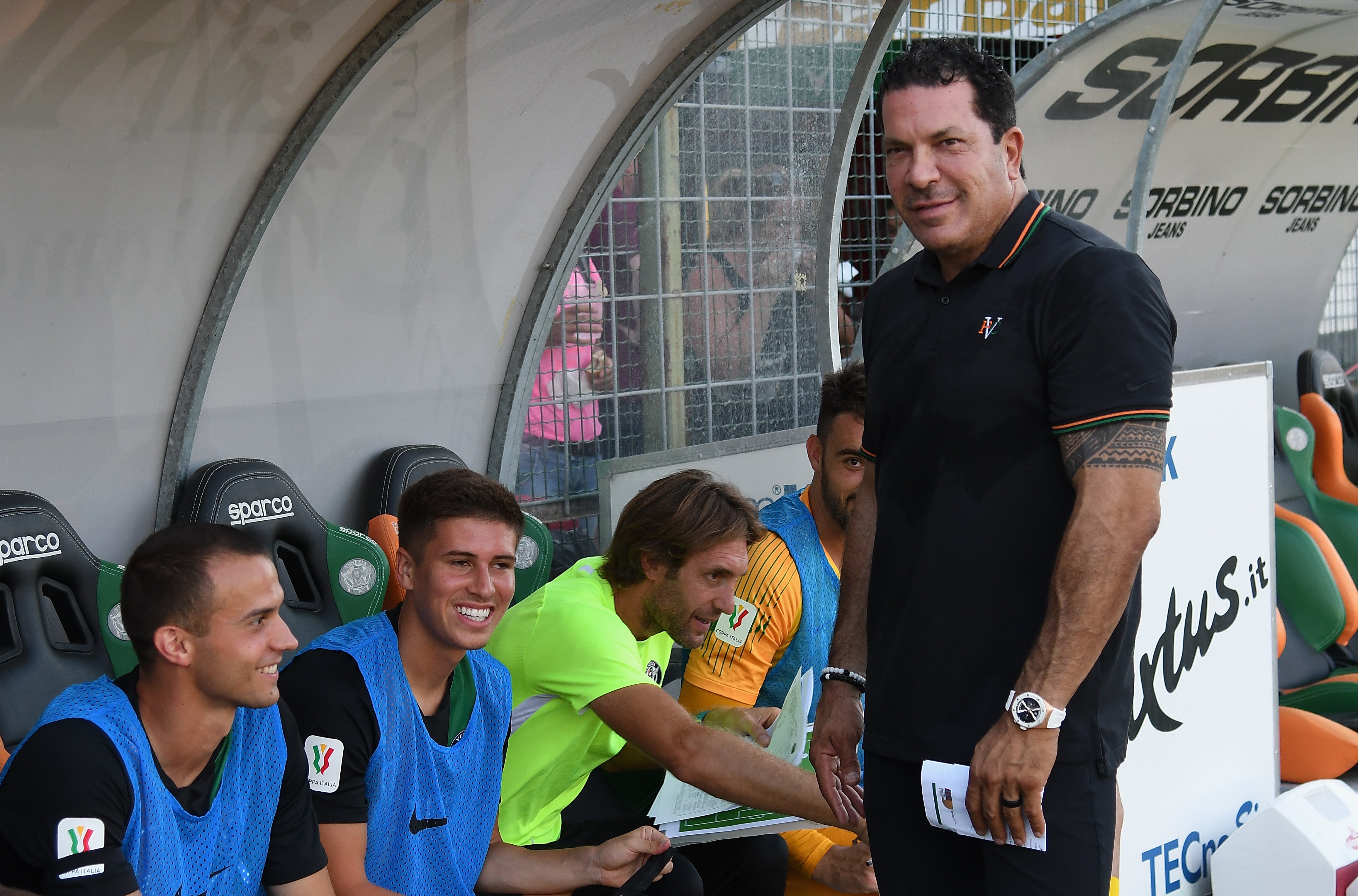 Venezia FC President Joe Tacopina looks on before the TIM Cup Match between Venezia and Catania at Stadio Pierluigi Penzo on August 11, 2019 in Venice, Italy