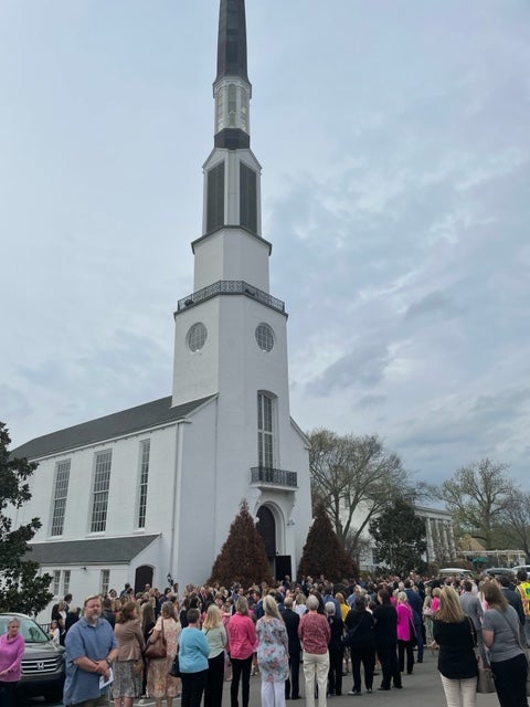 An estimated 1,500 gathered to remember the nine-year-old at Woodmont Christian Church, just down the street from the school where she was fatally shot on Monday