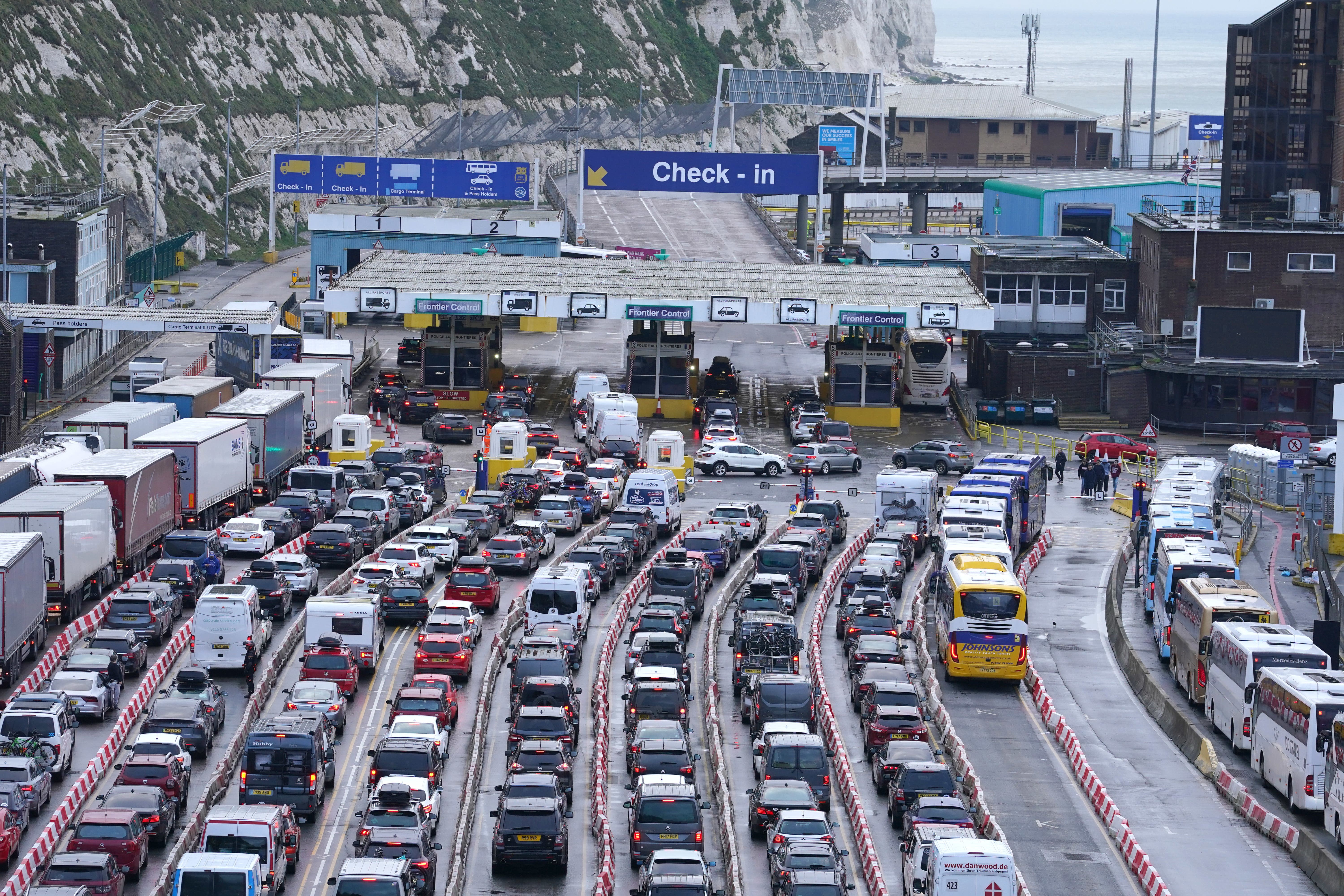 Traffic at the Port of Dover in Kent as the Easter getaway begins (Gareth Fuller/PA)