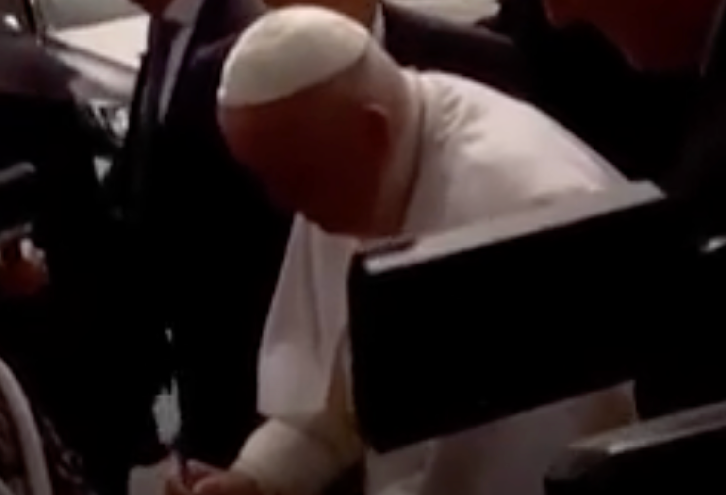 Pope jokes ‘I’m still alive’ as he leaves hospital after being treated for bronchitis