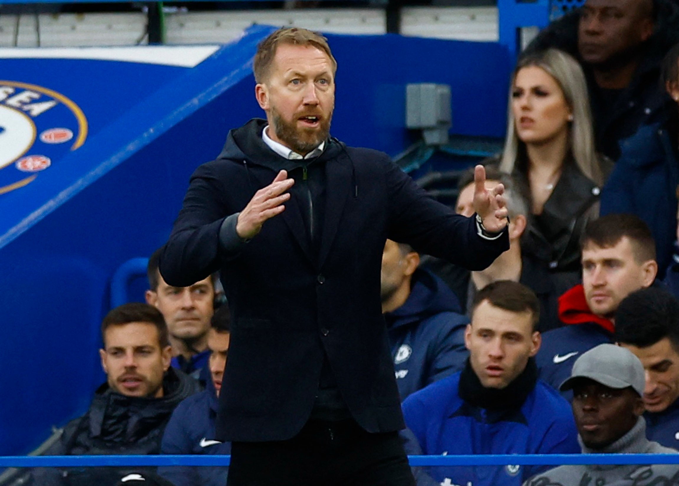 Graham Potter watches on as Aston Villa defeat Chelsea