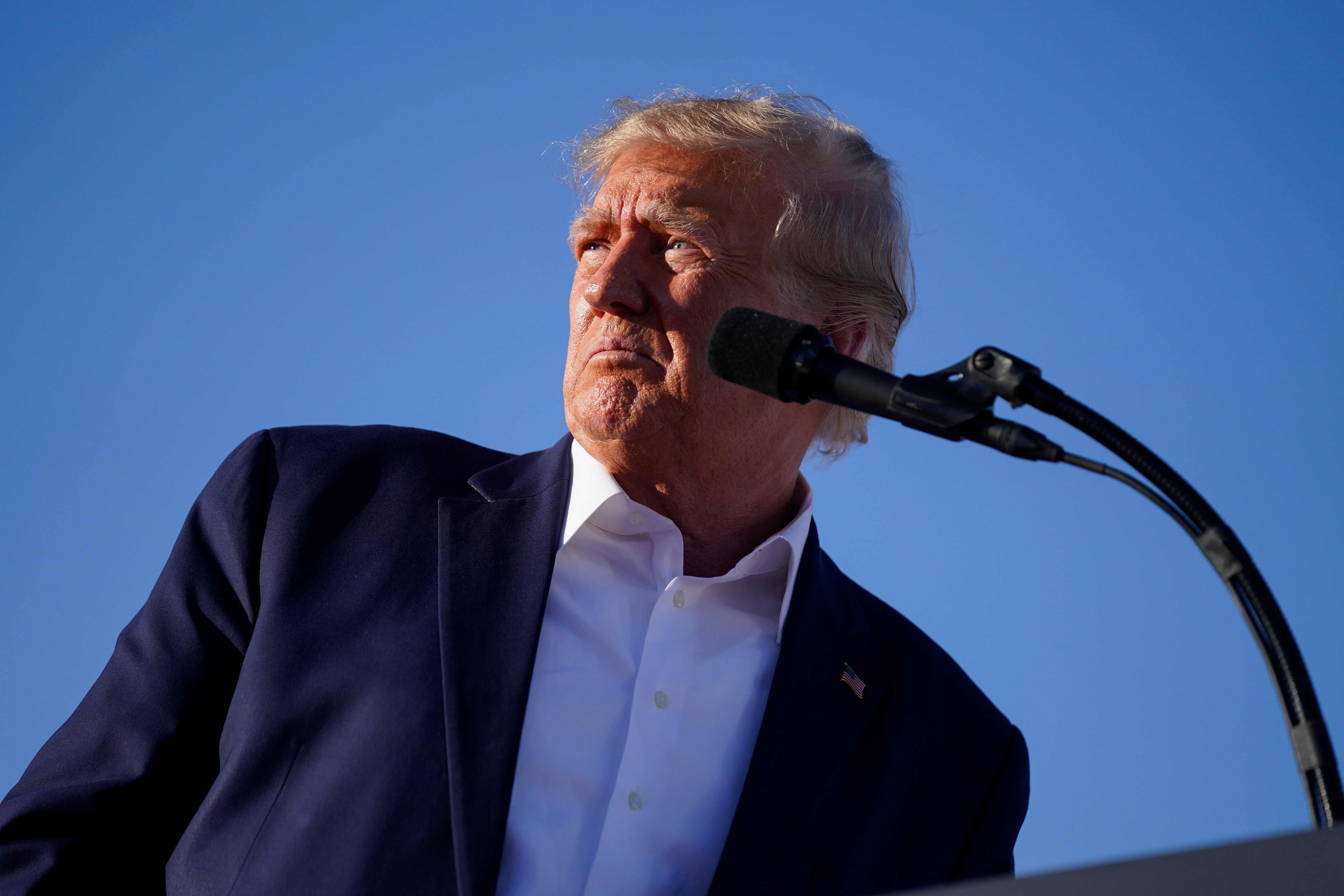 Former President Donald Trump speaks at a campaign rally at Waco Regional Airport, on 25 March