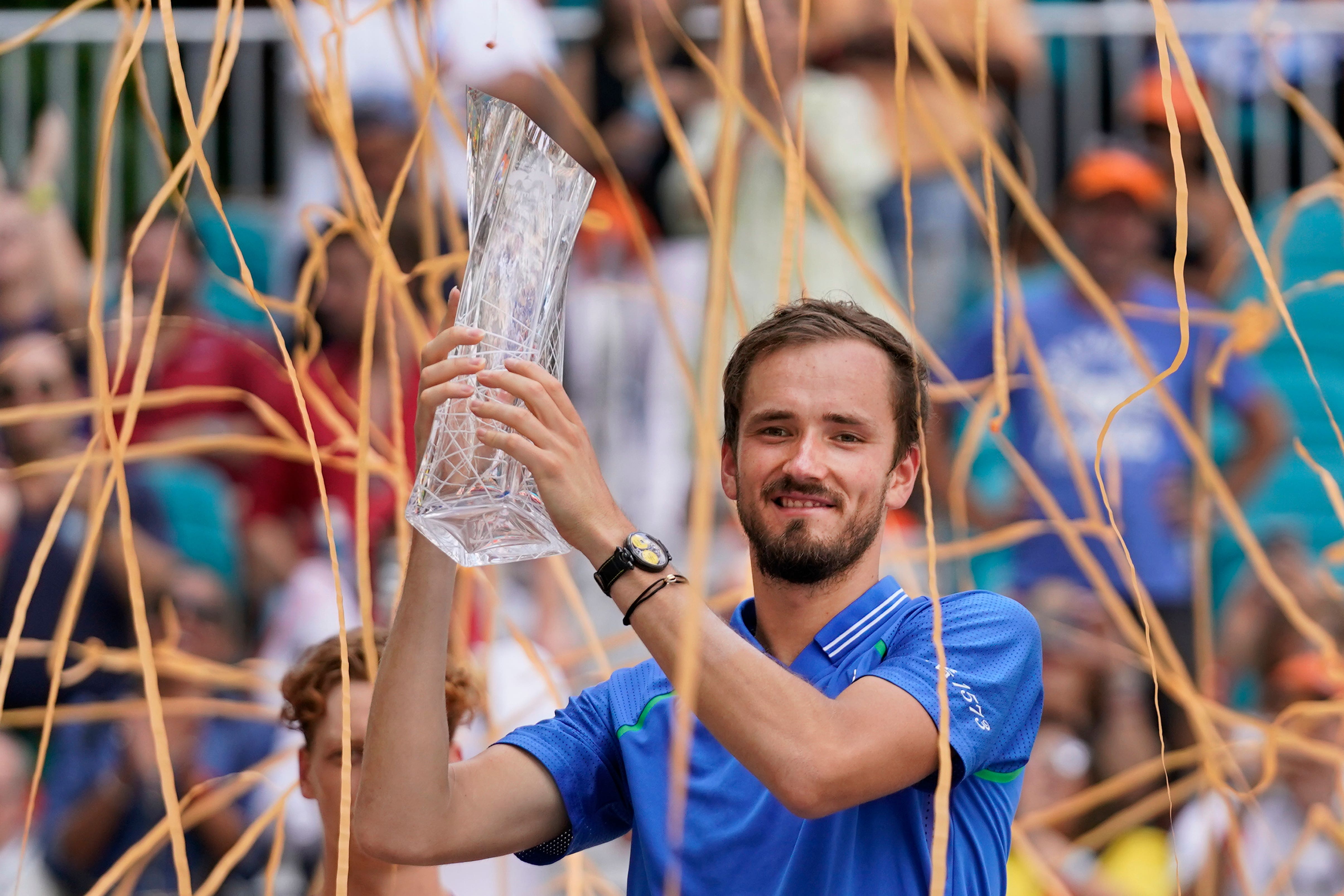 Daniil Medvedev won his maiden Miami Open title with victory over Jannik Sinner (Wilfredo Lee/AP)