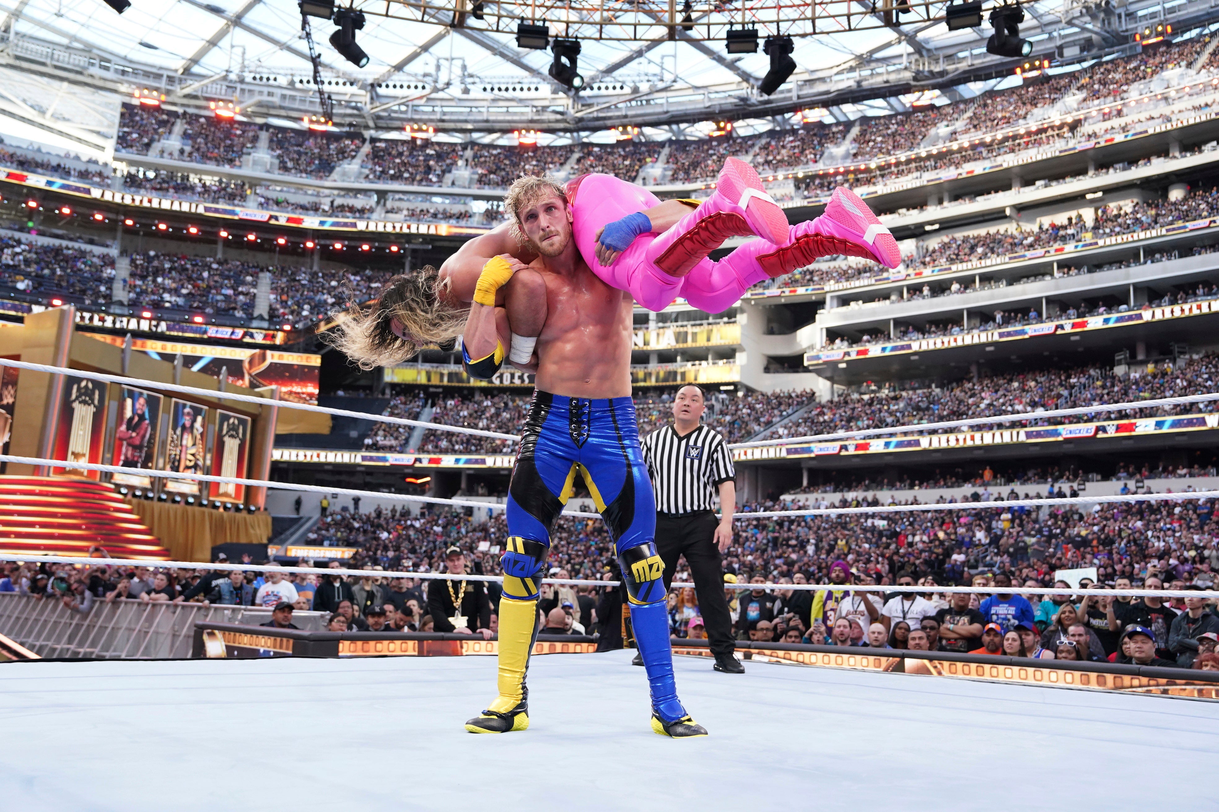 Wrestling may be fake, but Logan Paul is capable of pulling off feats of athleticism that will make you believe a man can fly