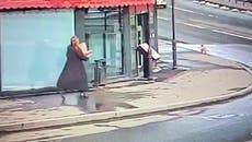 Video appears to show woman with box walking to St Petersburg cafe where blogger killed