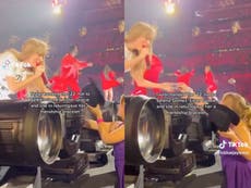 Taylor Swift gives her hat to Selena Gomez’s sister, Gracie, in ‘sweet’ Eras tour clip