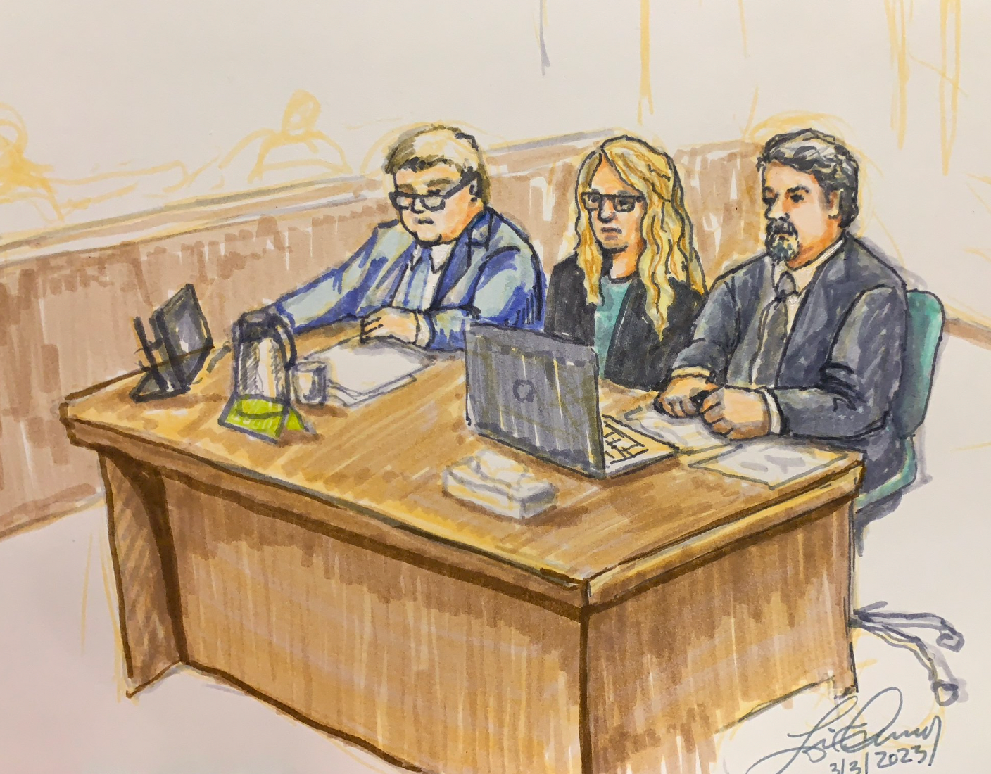 Courtroom sketch of Lori Vallow during jury selection last week