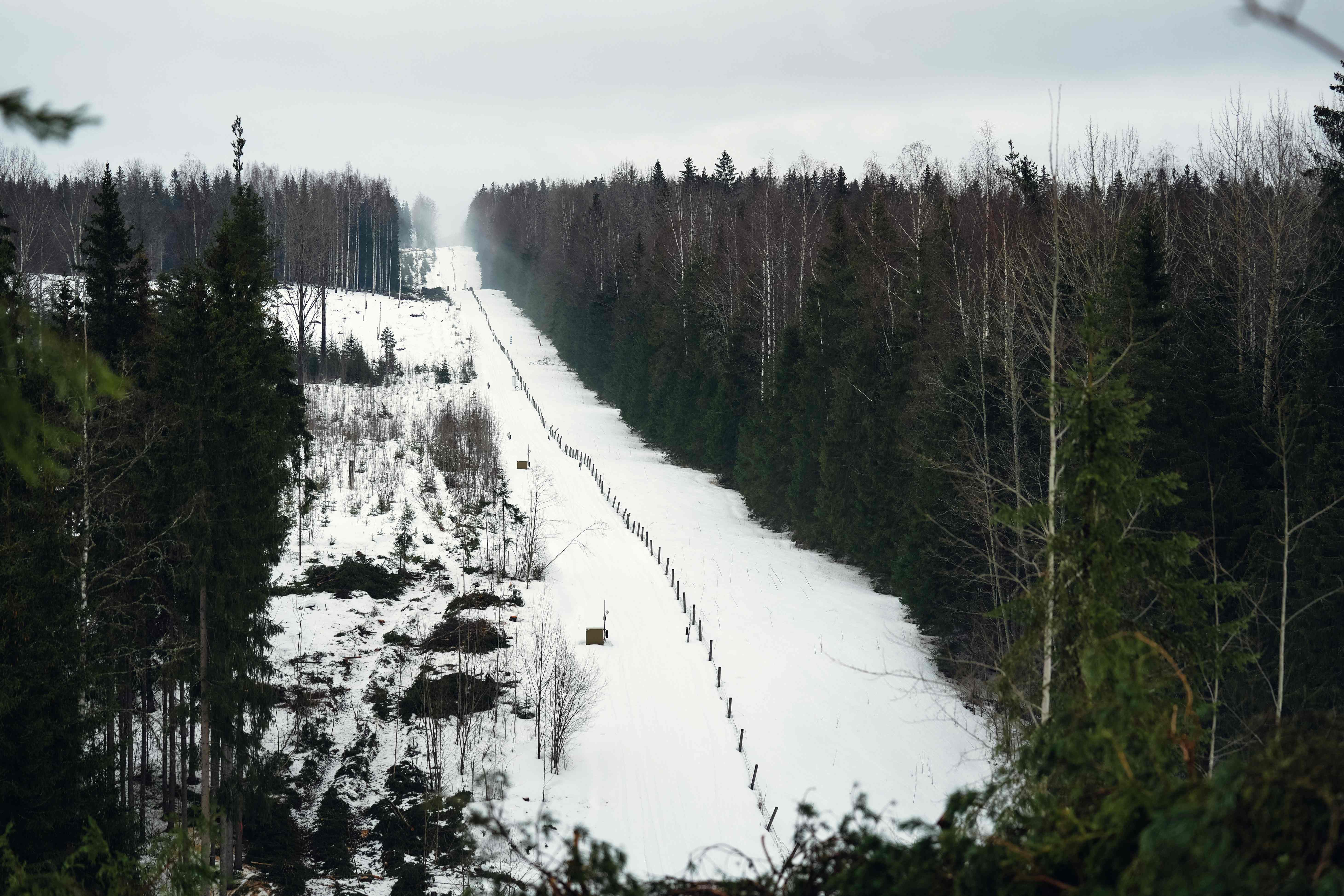 The border between Finland and Russia near Imatra, Finland