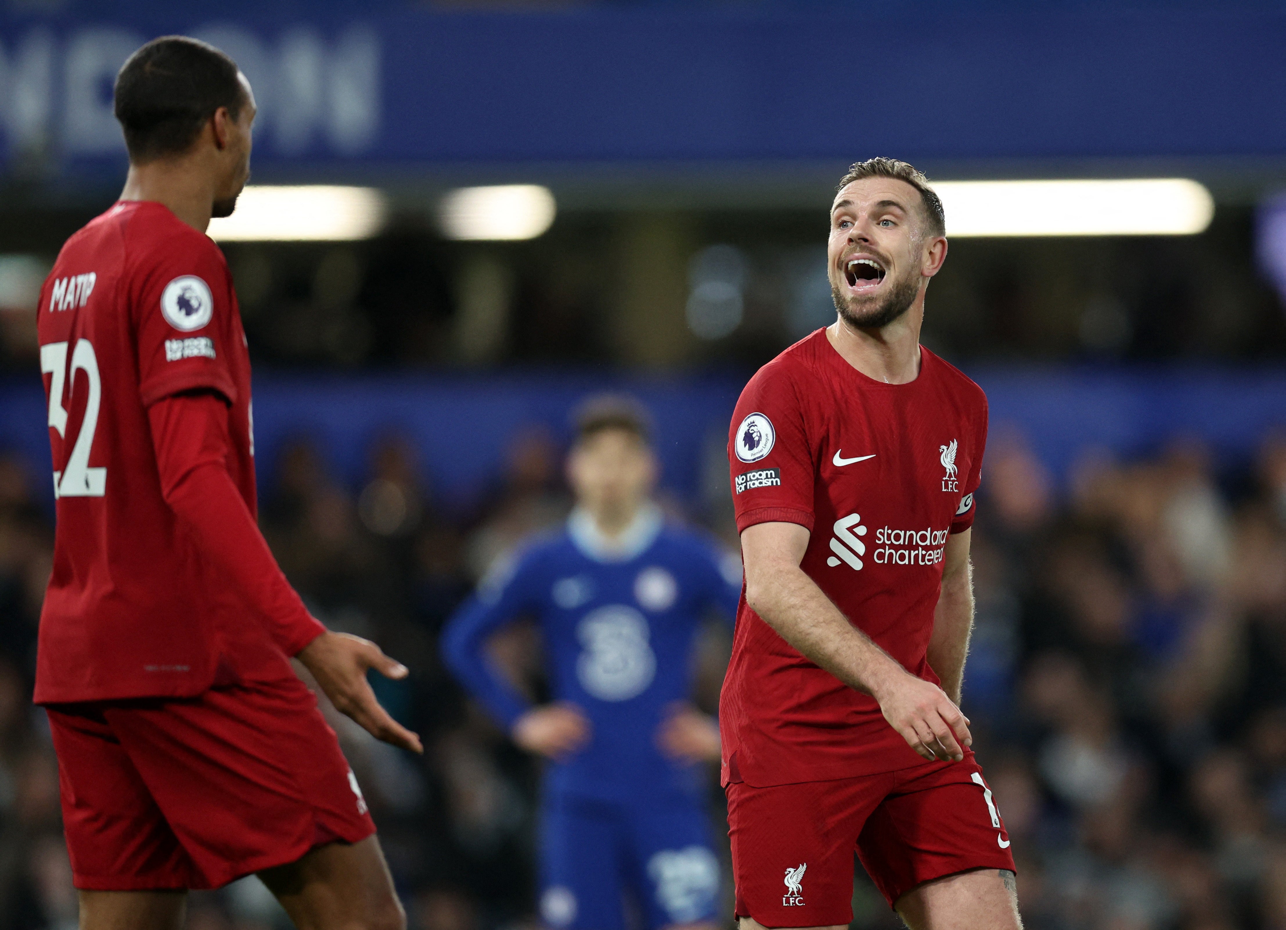 Jordan Henderson and Joel Matip had plenty to say to one another during the match