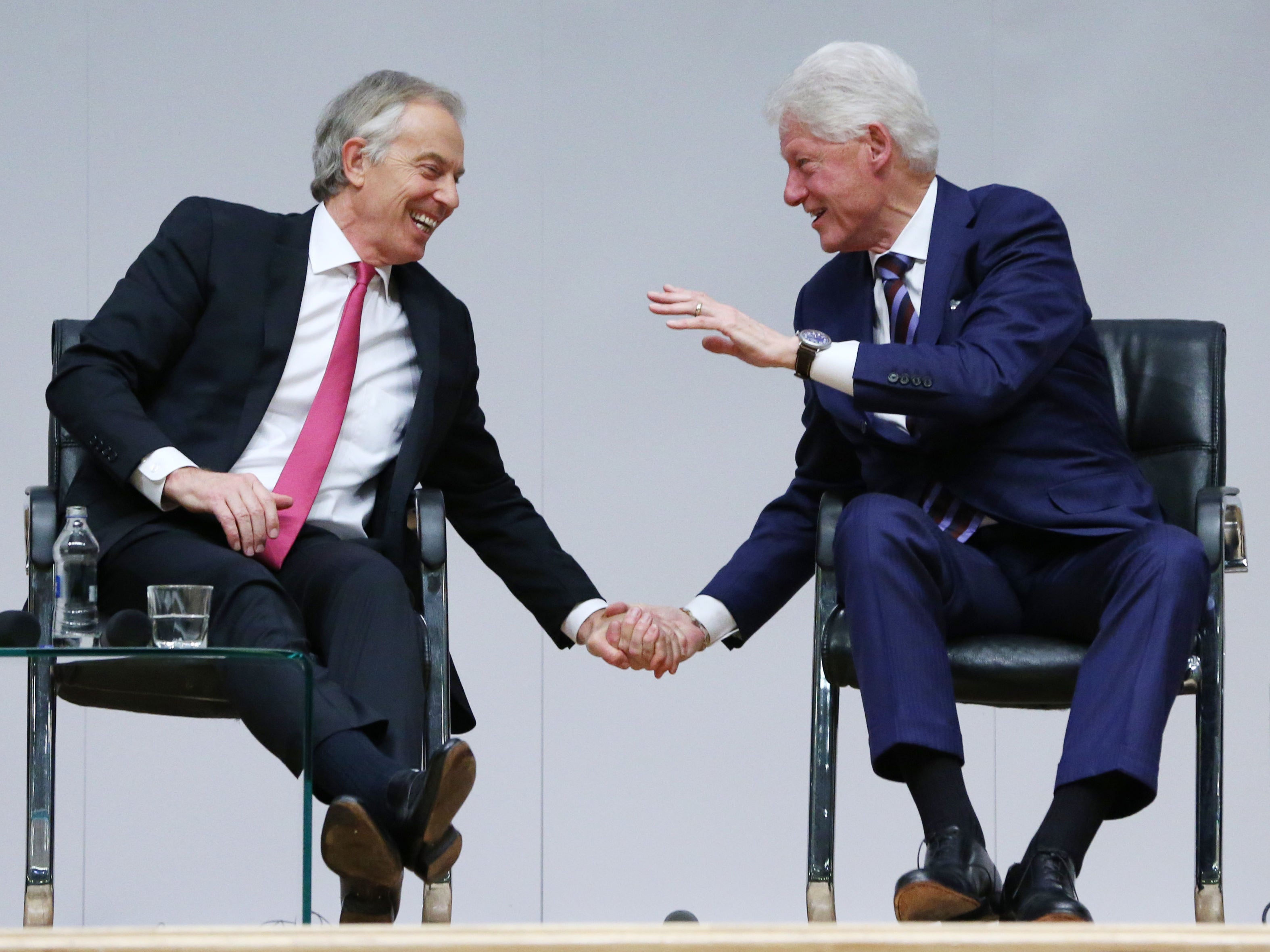 Former PM Tony Blair and Bill Clinton