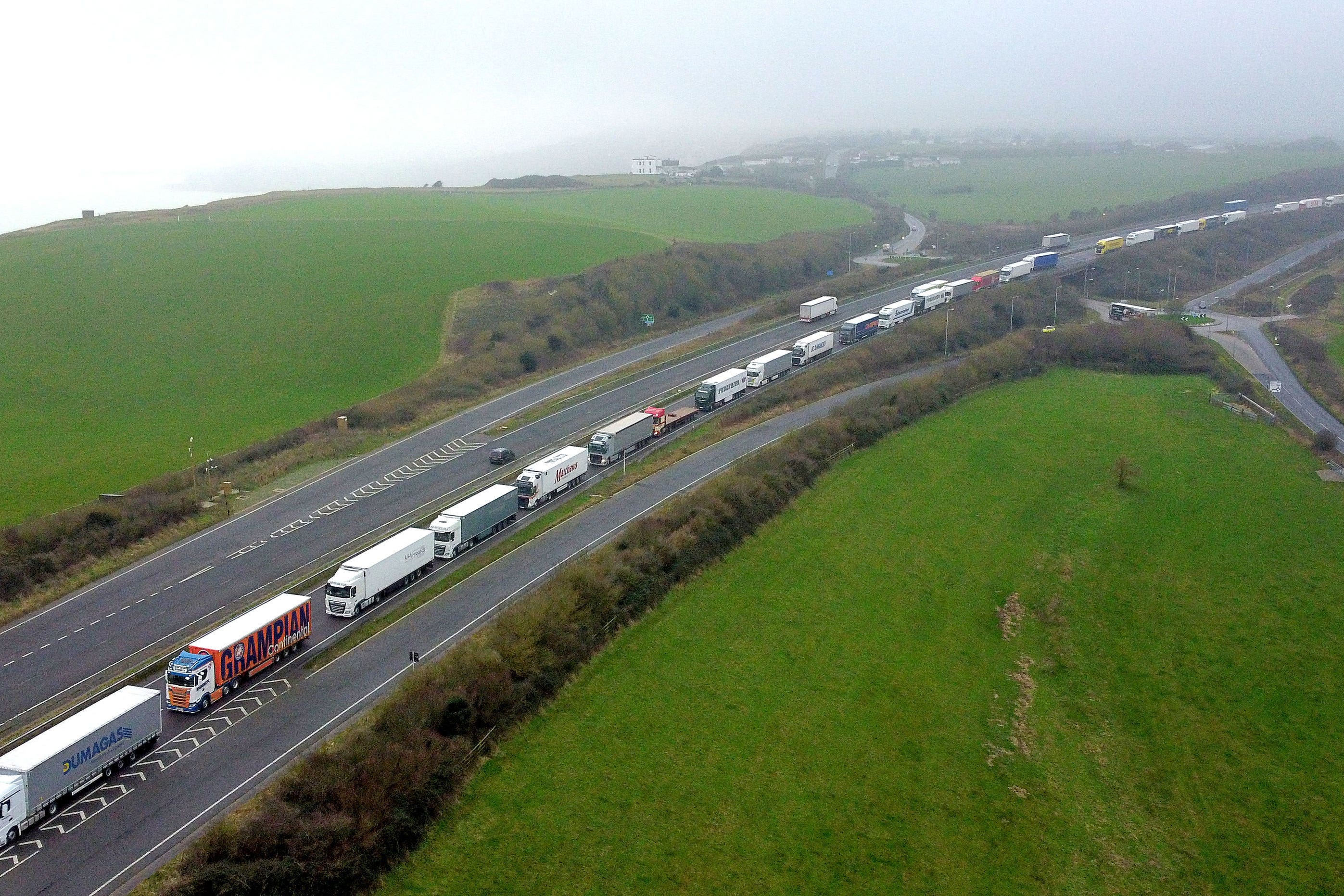 Exports grew last month, the survey data shows (Gareth Fuller/PA)