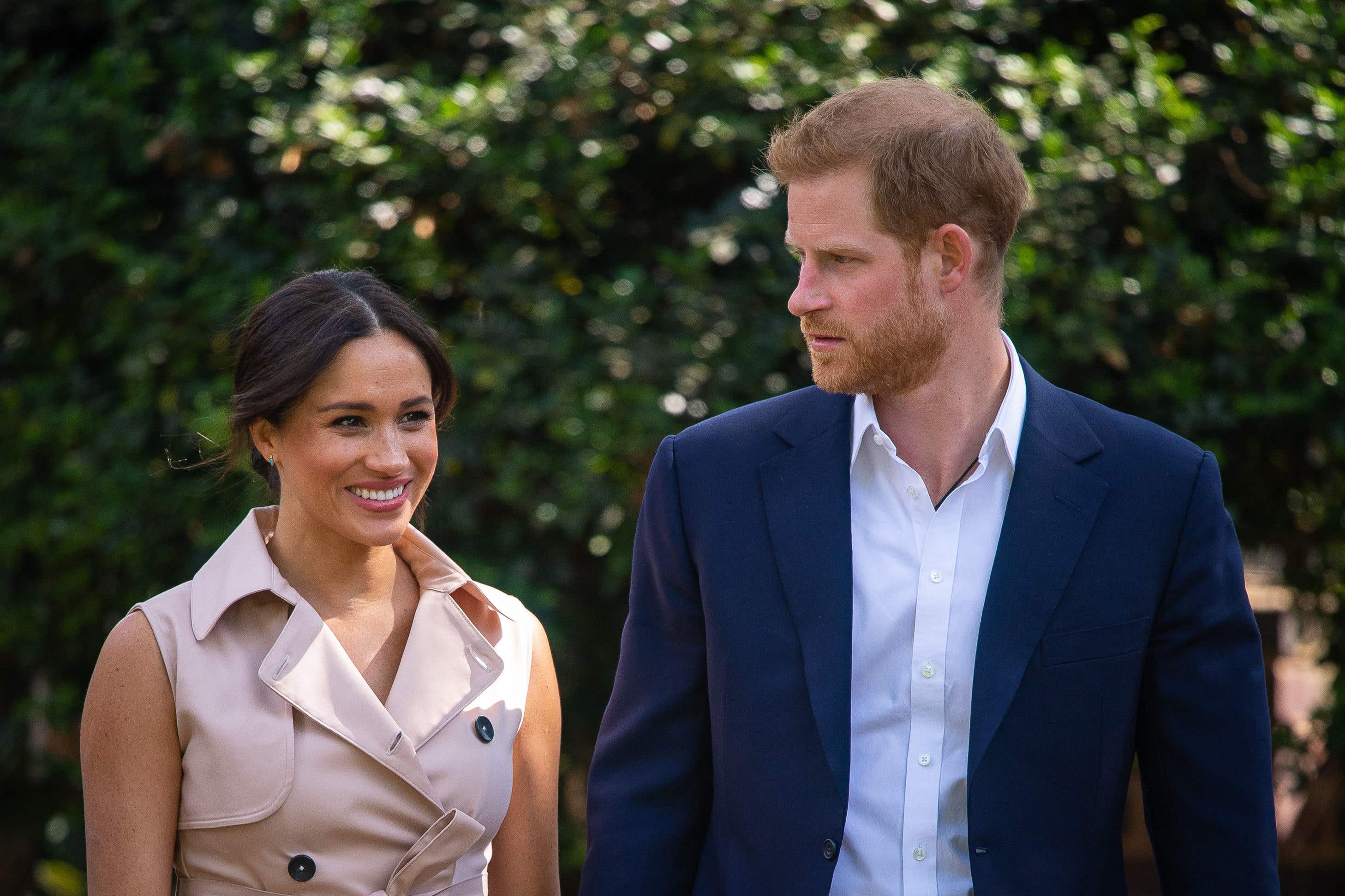 The Duke and Duchess of Sussex in Johannesburg, South Africa, on day 10 of their tour of Africa (Dominic Lipinski/PA)