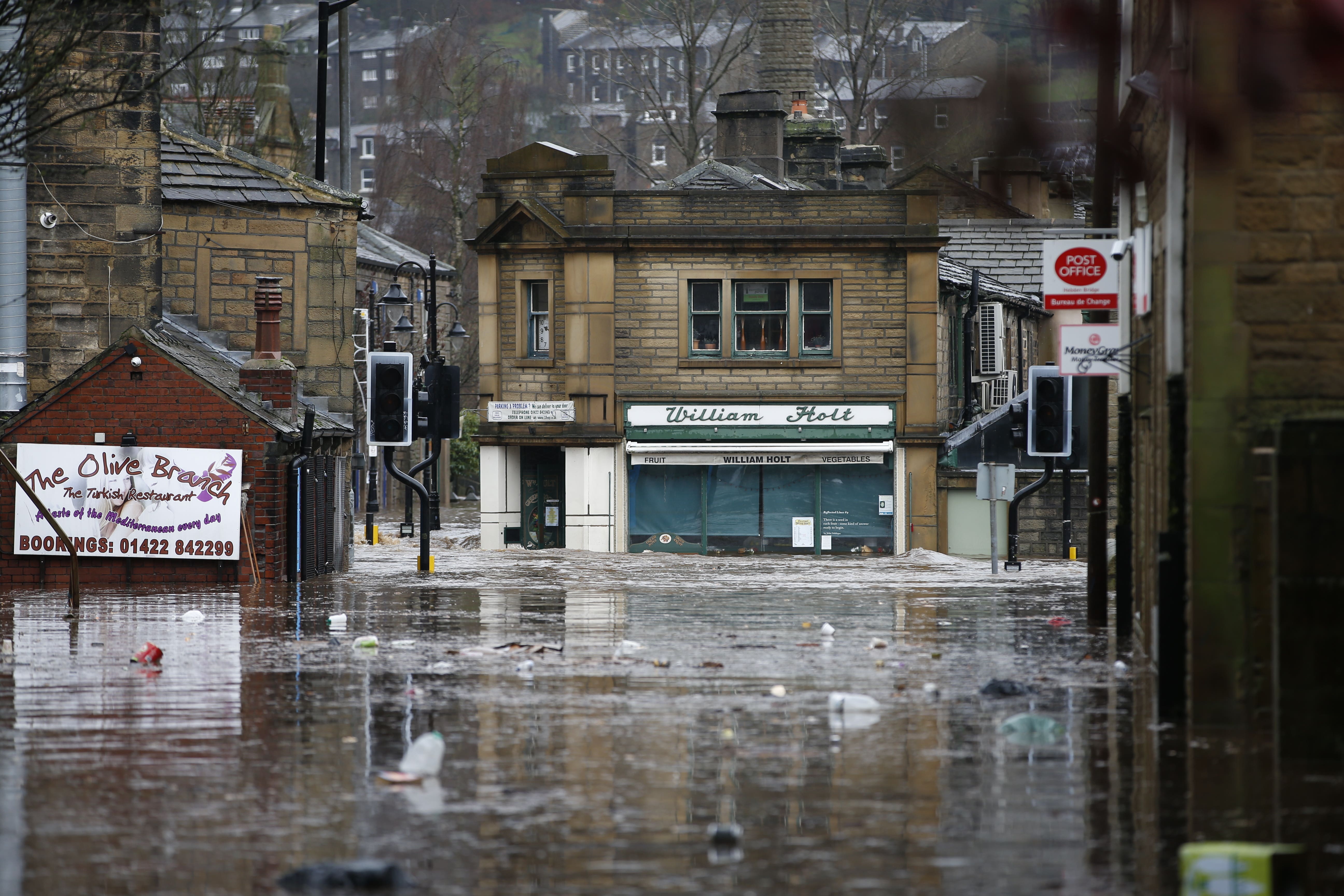 Storm Eva left much of Hebden Bridge under flood water (Peter Byrne/PA)