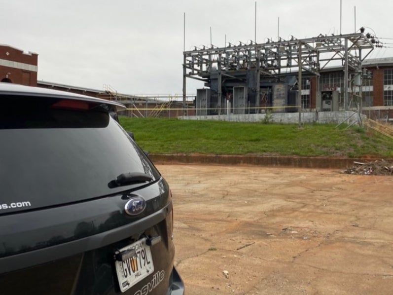 A substation in Gainesville, Georgia, where two men were killed while allegedly trying to steal copper and electrical components