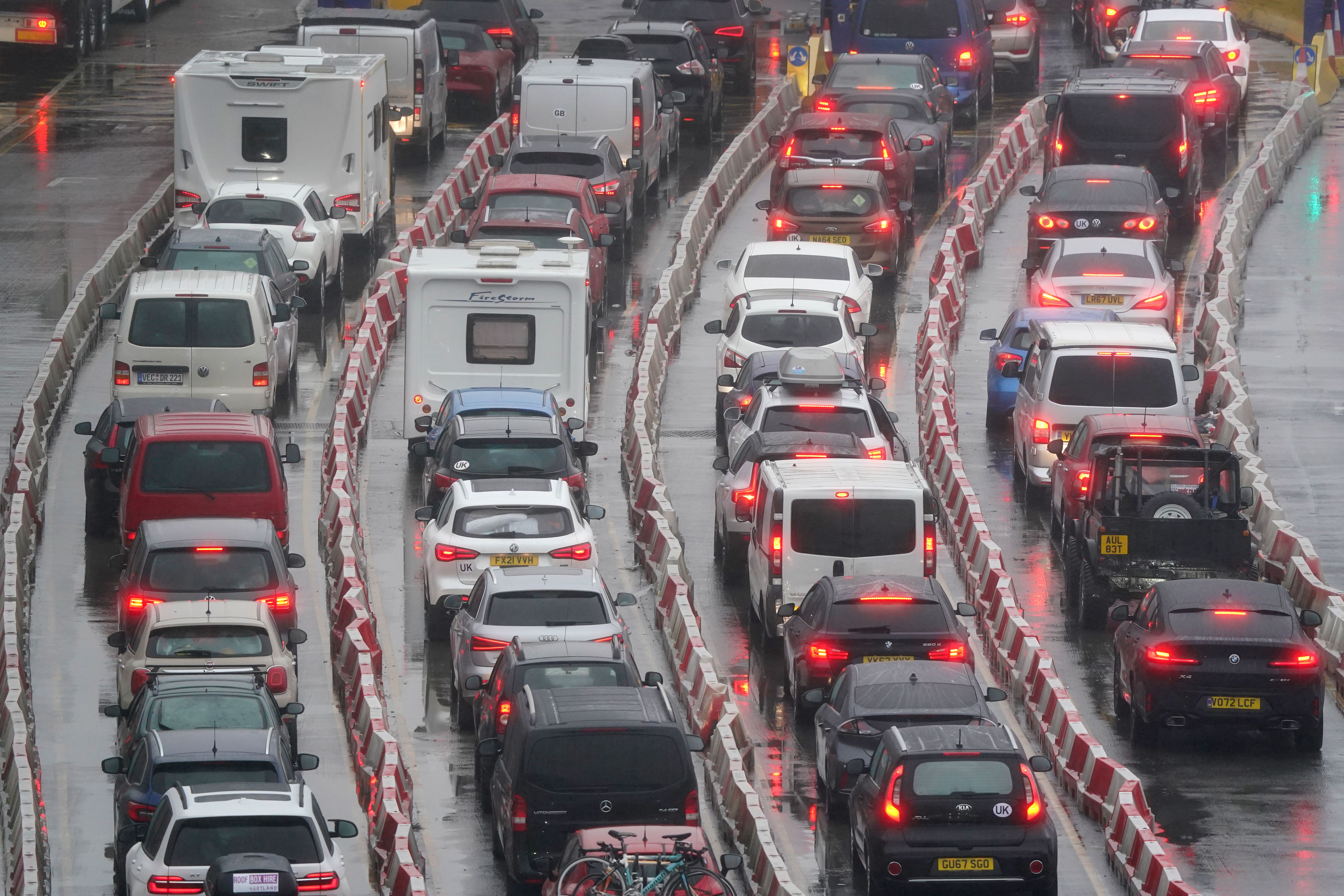 Holidaymakers booked on cross-Channel ferries from the Port of Dover are facing delays at the start of the Easter getaway (Gareth Fuller/PA)