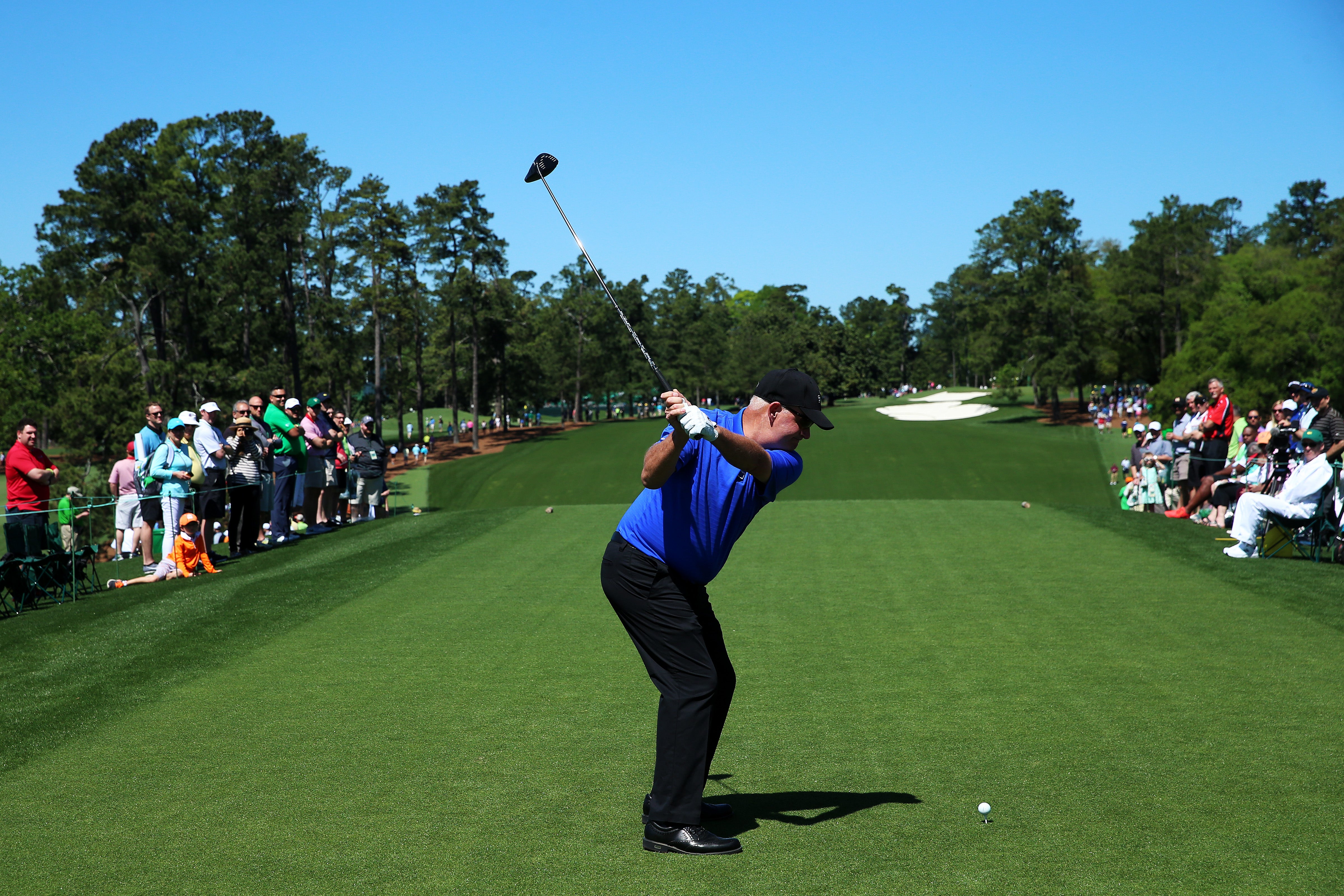 Sandy Lyle on the first tee at Augusta National