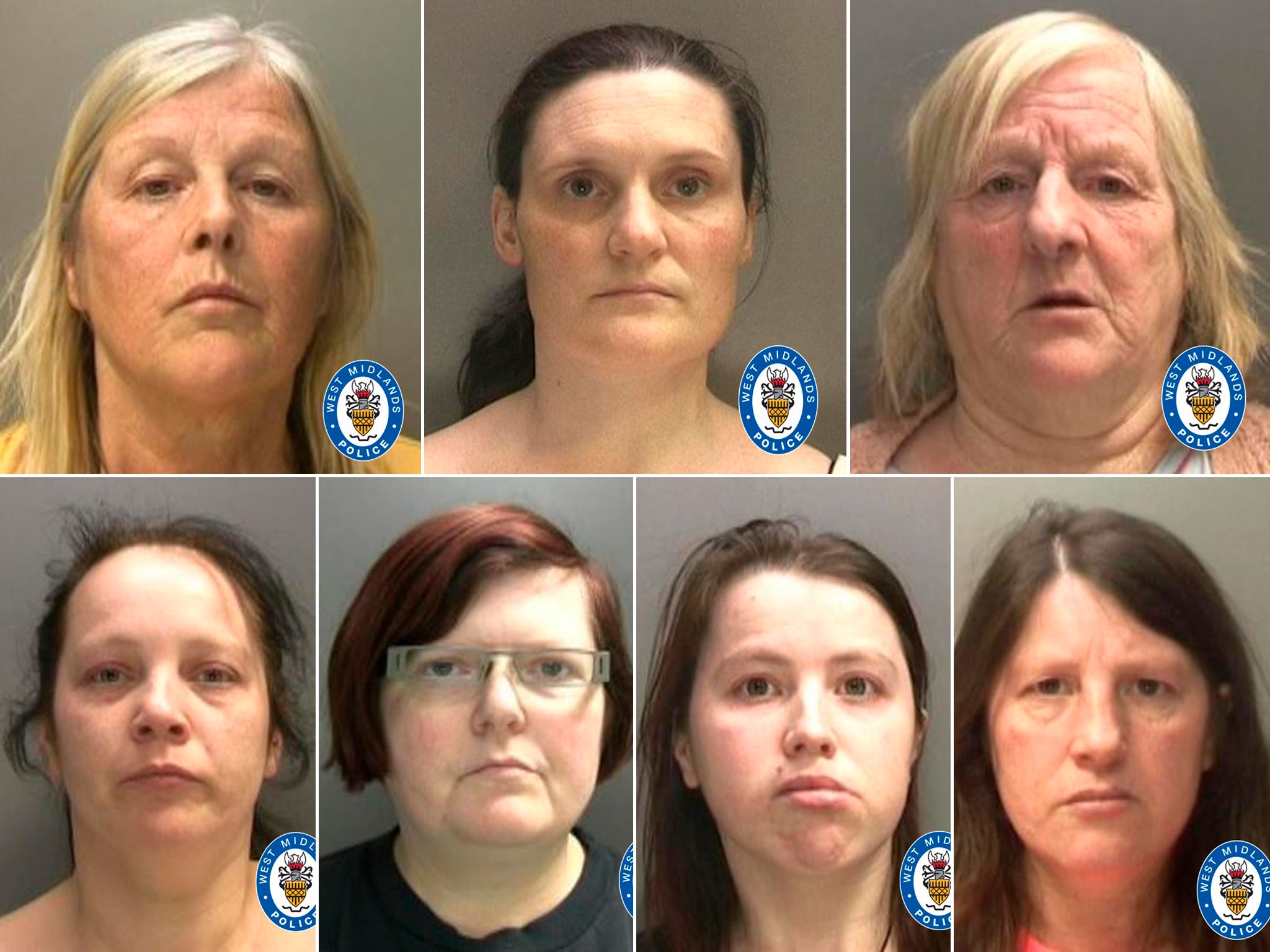 From left to right: top row - Violet Griffiths, Tracey Baker, Pam Howells. Bottom row - Natasha Webb, Natalie Wellington, Kirsty Webb, Ann Marie Clare