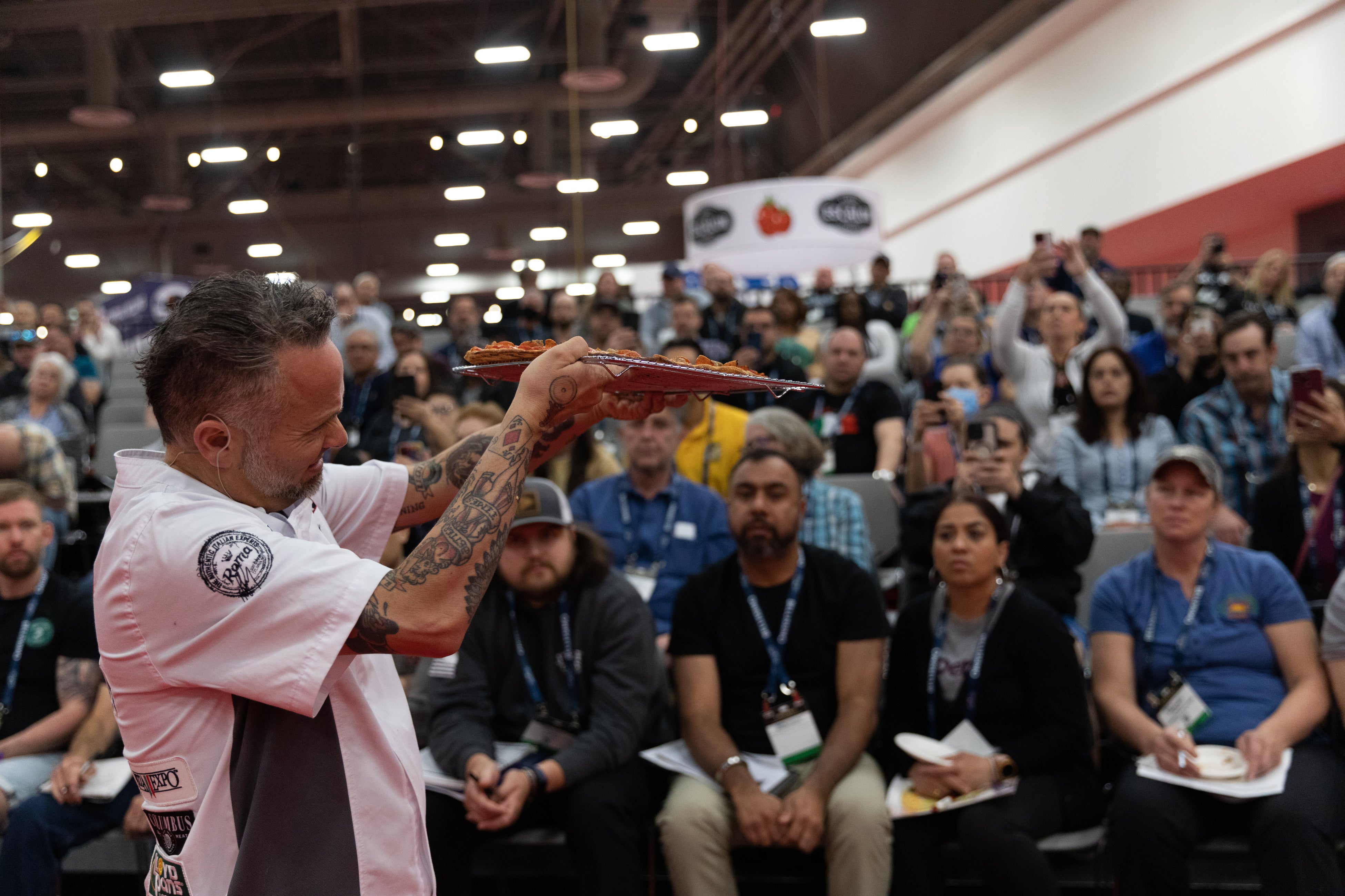 Tony Gemignani leads a class called ‘Making Dough and Pizzas’ at the International Pizza Expo