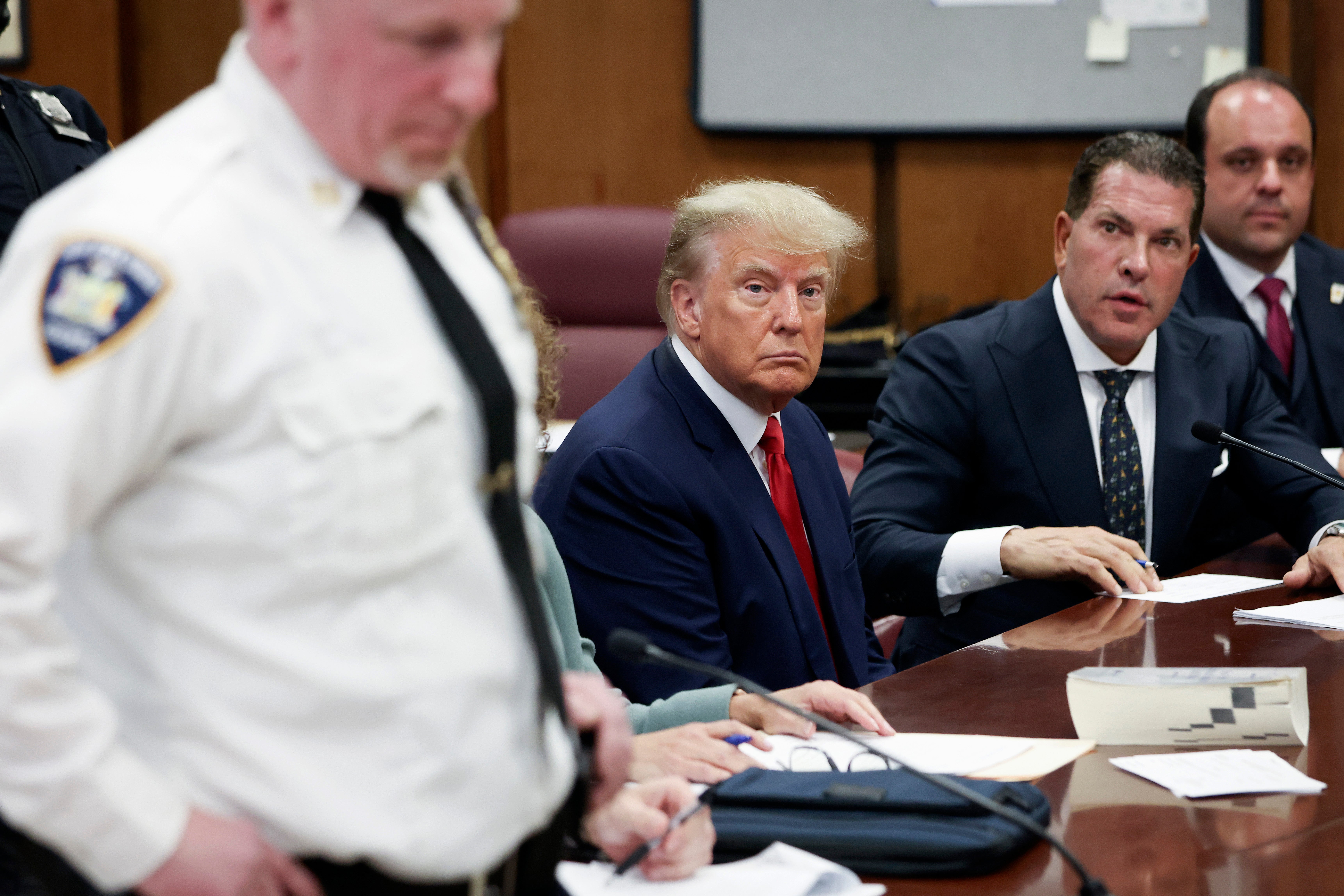 Trump sits in Manhattan courtroom during his arraignment