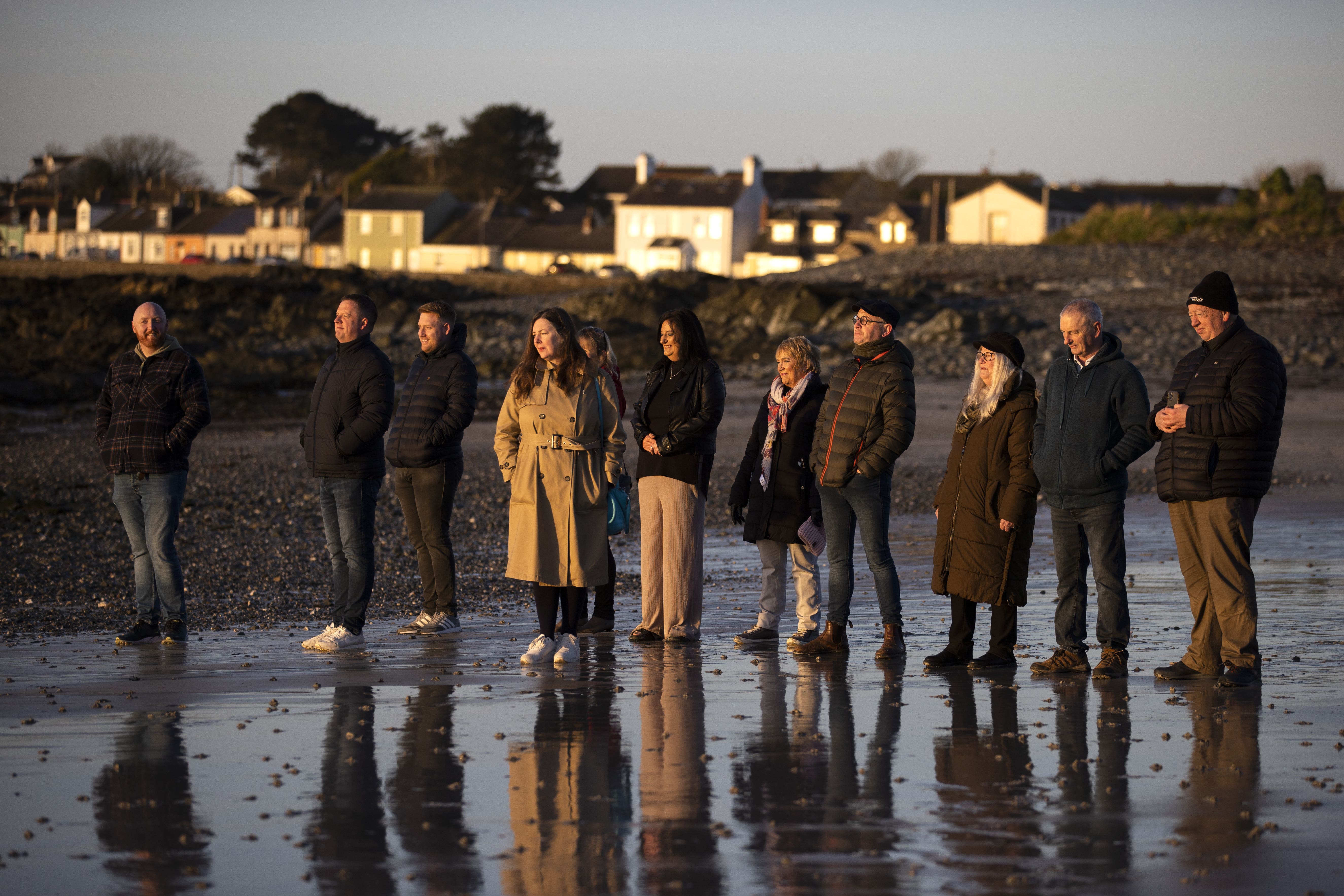 Victims and survivors of the Troubles gather in Killough, Downpatrick, Co Down (Liam McBurney/PA)