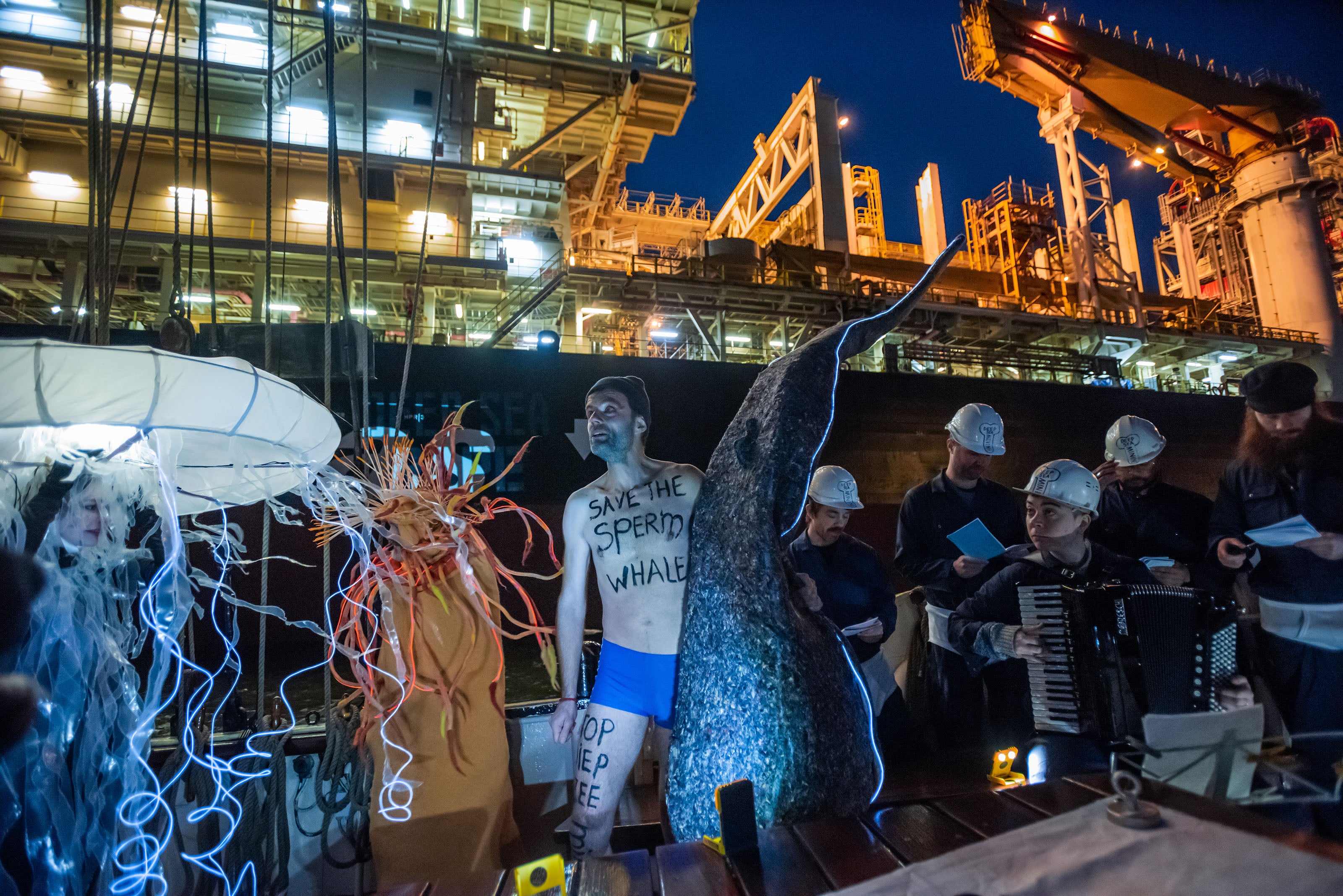 A protest against deep-sea mining in Rotterdam last year