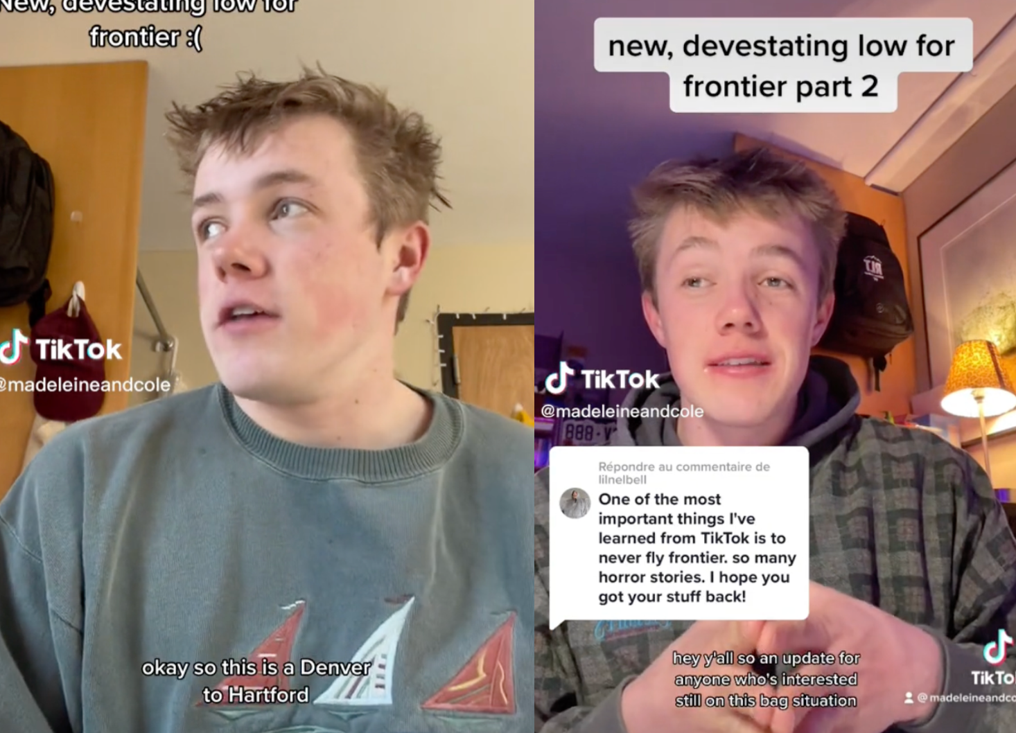 Man claims Frontier Airlines lost his luggage before company employee’s grandfather brought it to him