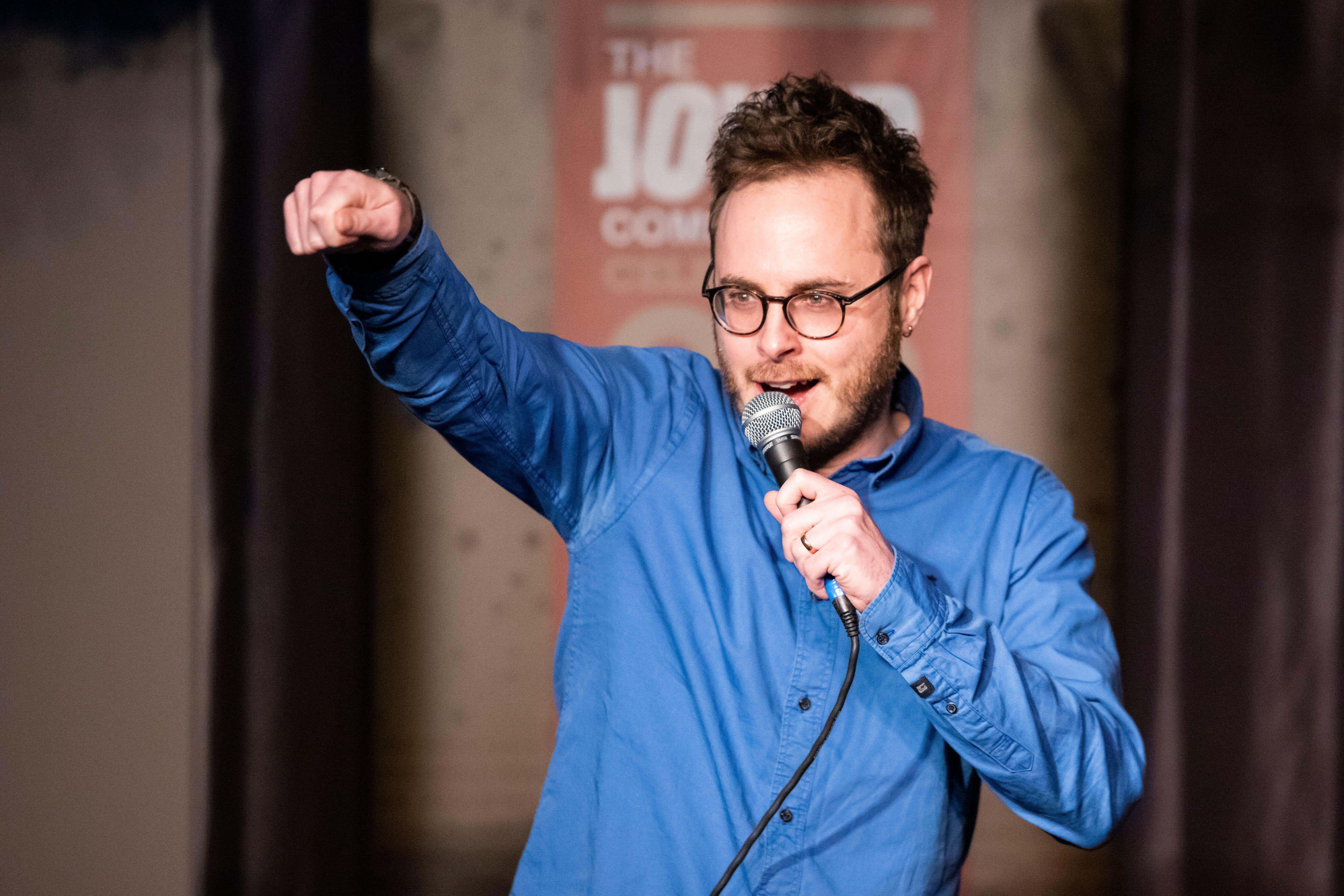 Gareth Richards on stage at the Joker Comedy Club in Southend-on-Sea, Essex (Clarissa Debenham/Alamy/PA)