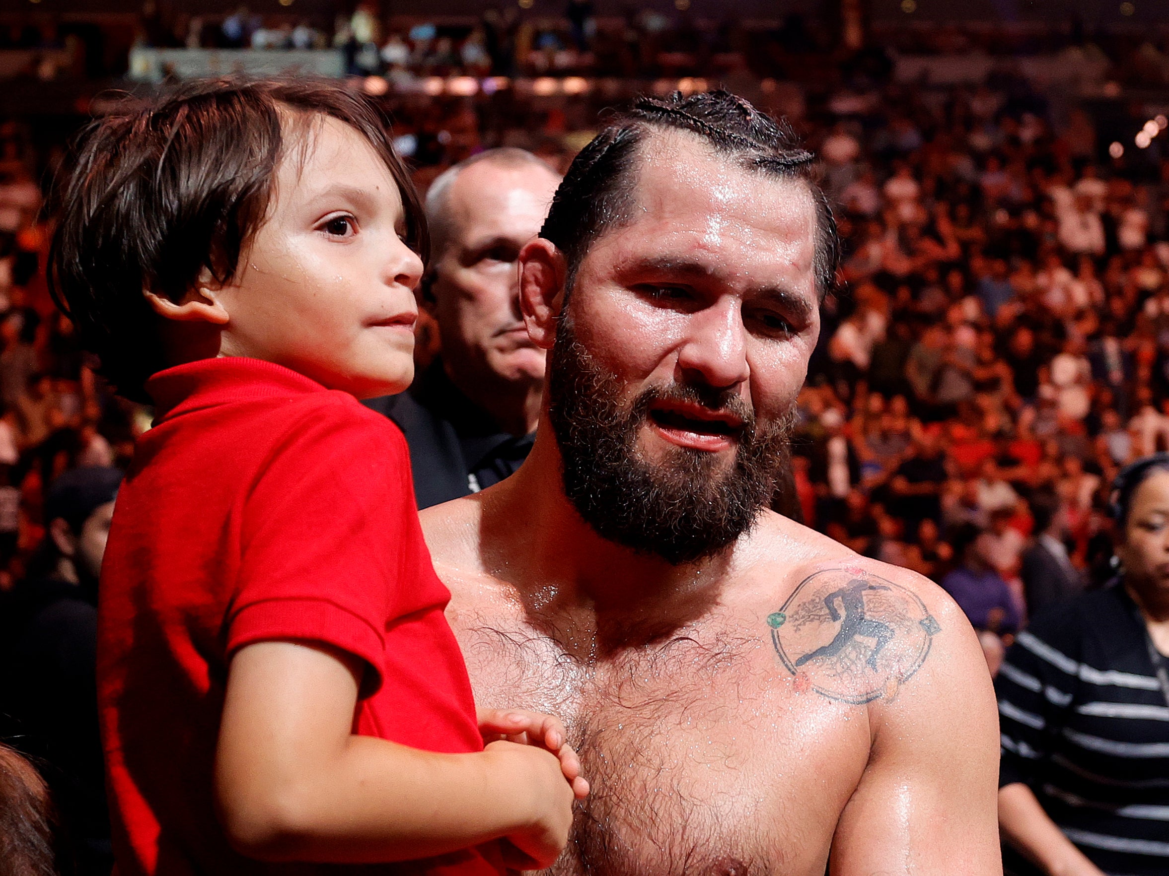 Jorge Masvidal retired in the ring after his points defeat by Gilbert Burns