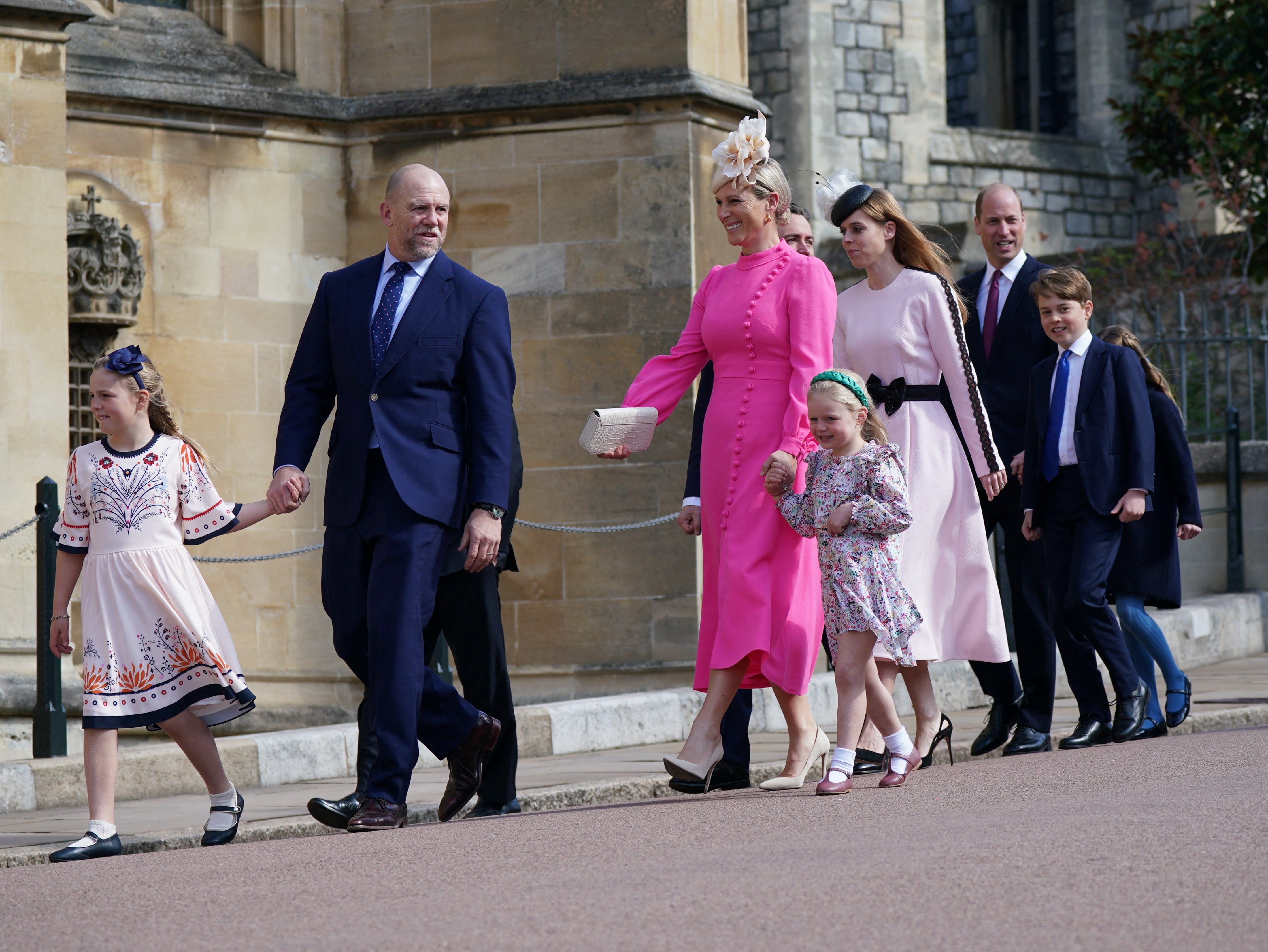 Mike Tindall and Mia Tindall with Zara Tindall and Lena Tindall